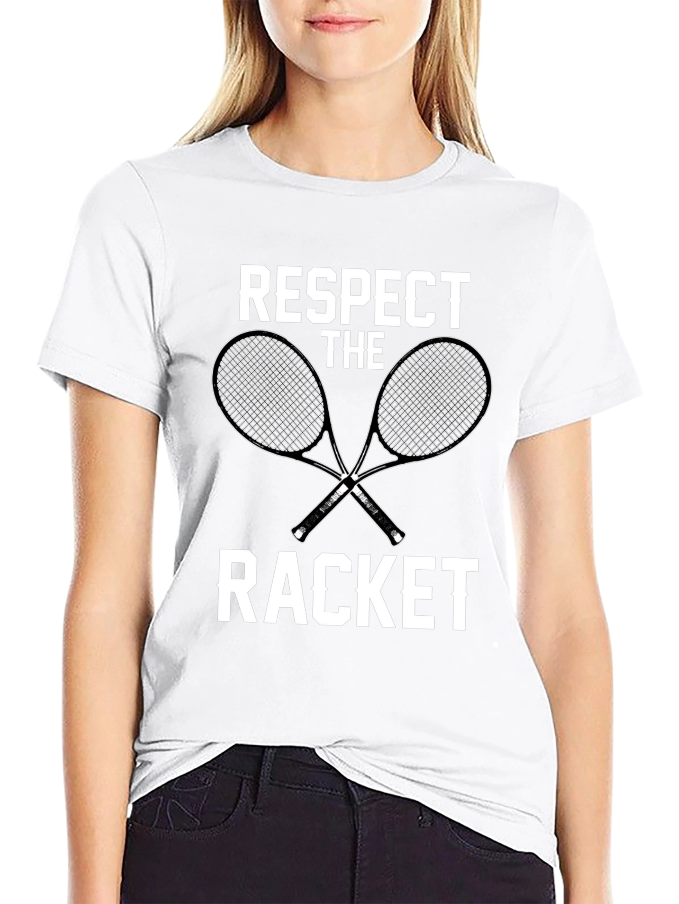 Respect The Racket Black Graphic T-Shirt