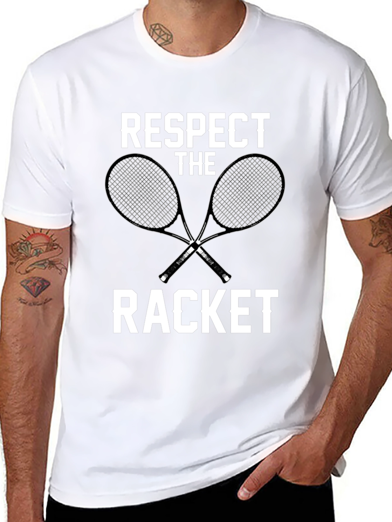 Respect The Racket Black Graphic T-Shirt