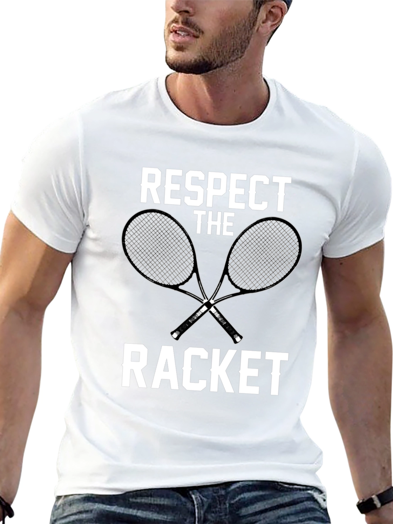 Respect The Racket Black Graphic T-Shirt