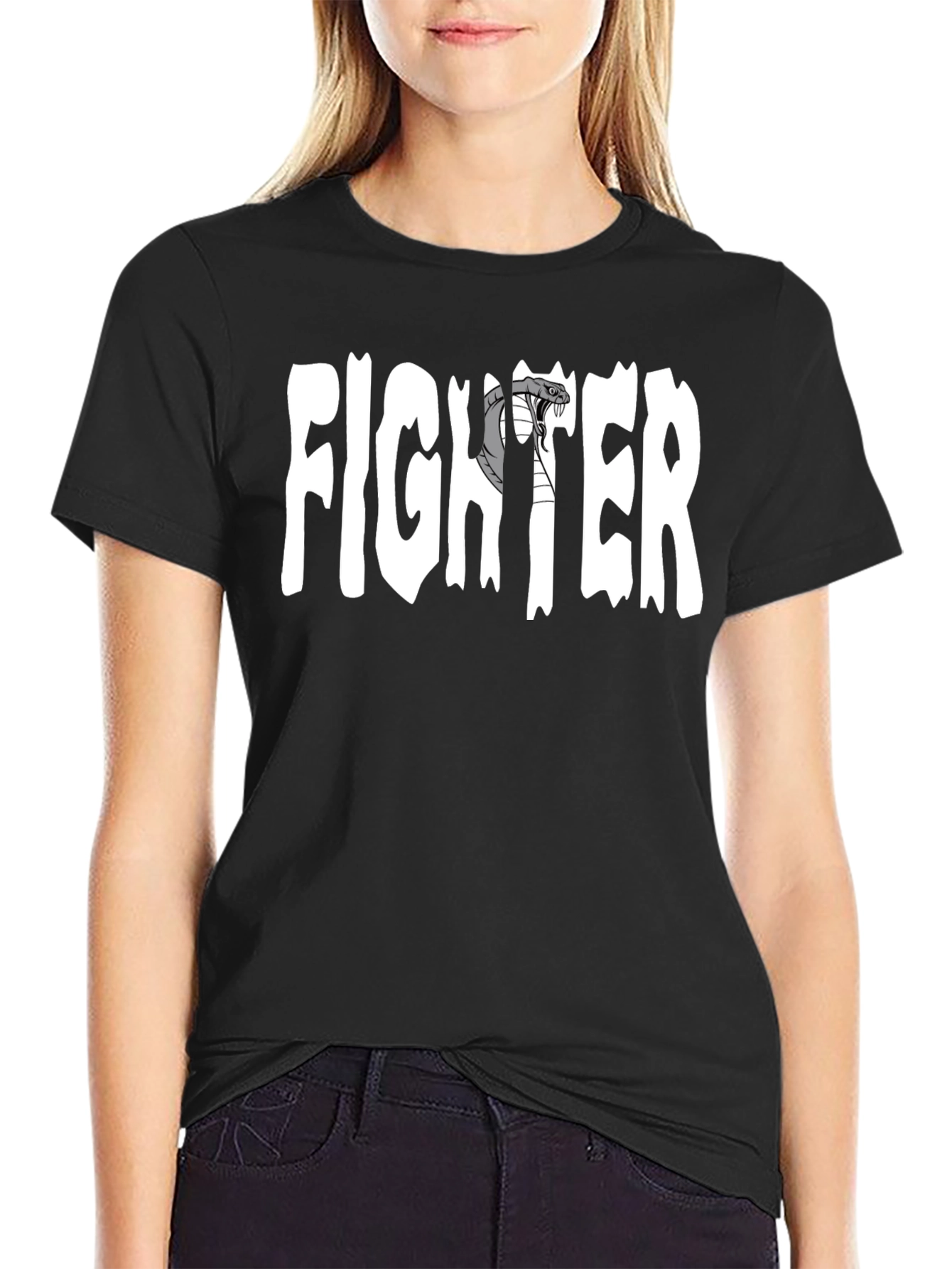Cobra Fighter Graphic T-Shirt - Black