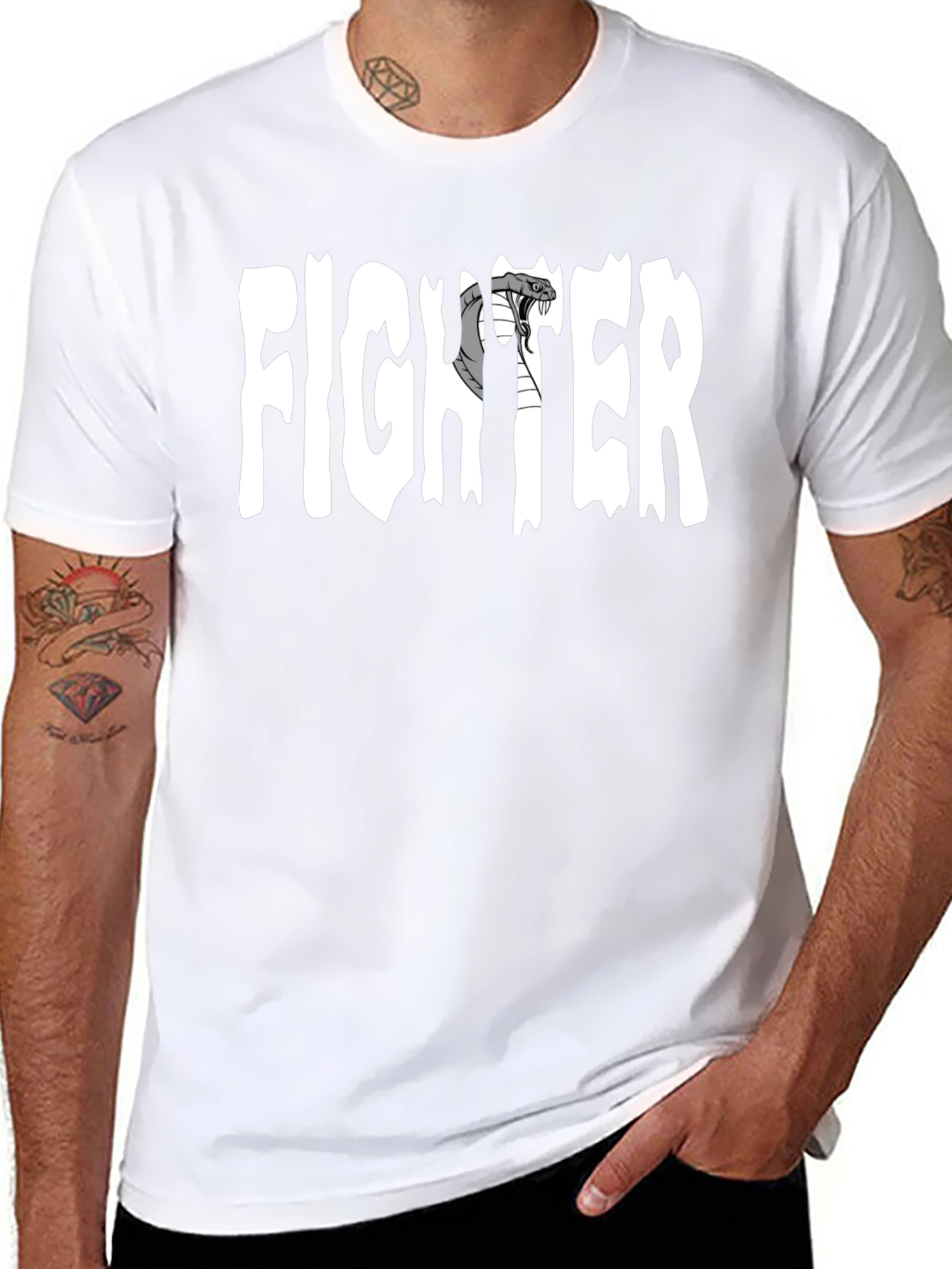 Cobra Fighter Graphic T-Shirt - Black