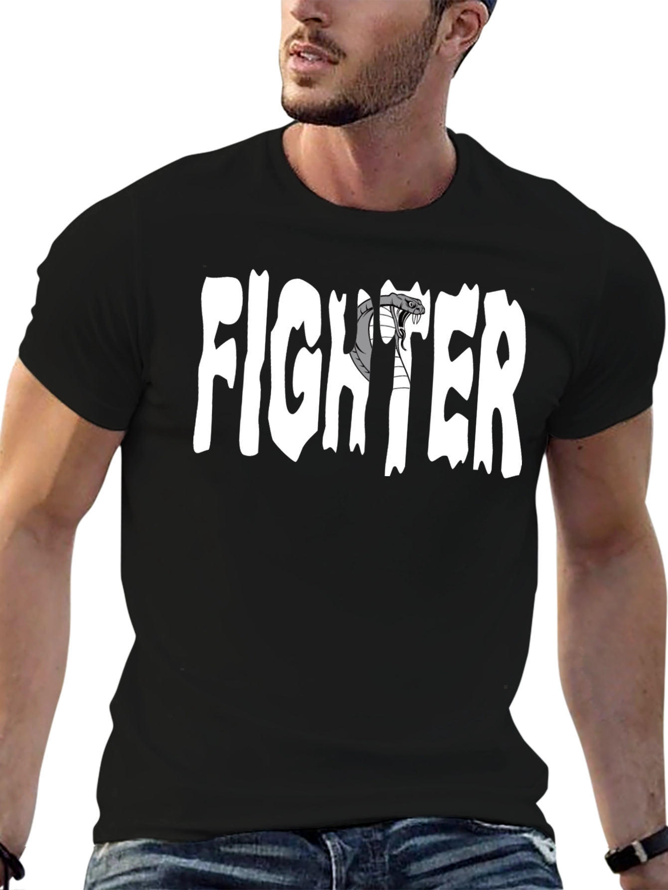 Cobra Fighter Graphic T-Shirt - Black