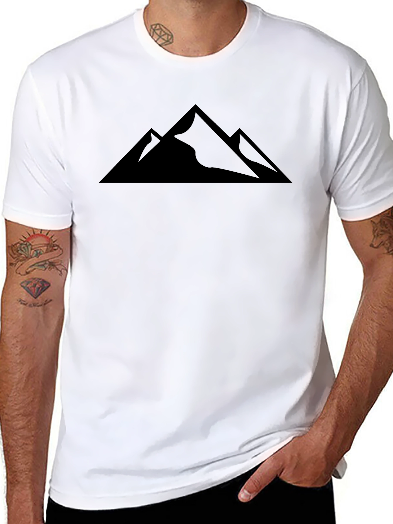 Mens Black Mountain Graphic Tee
