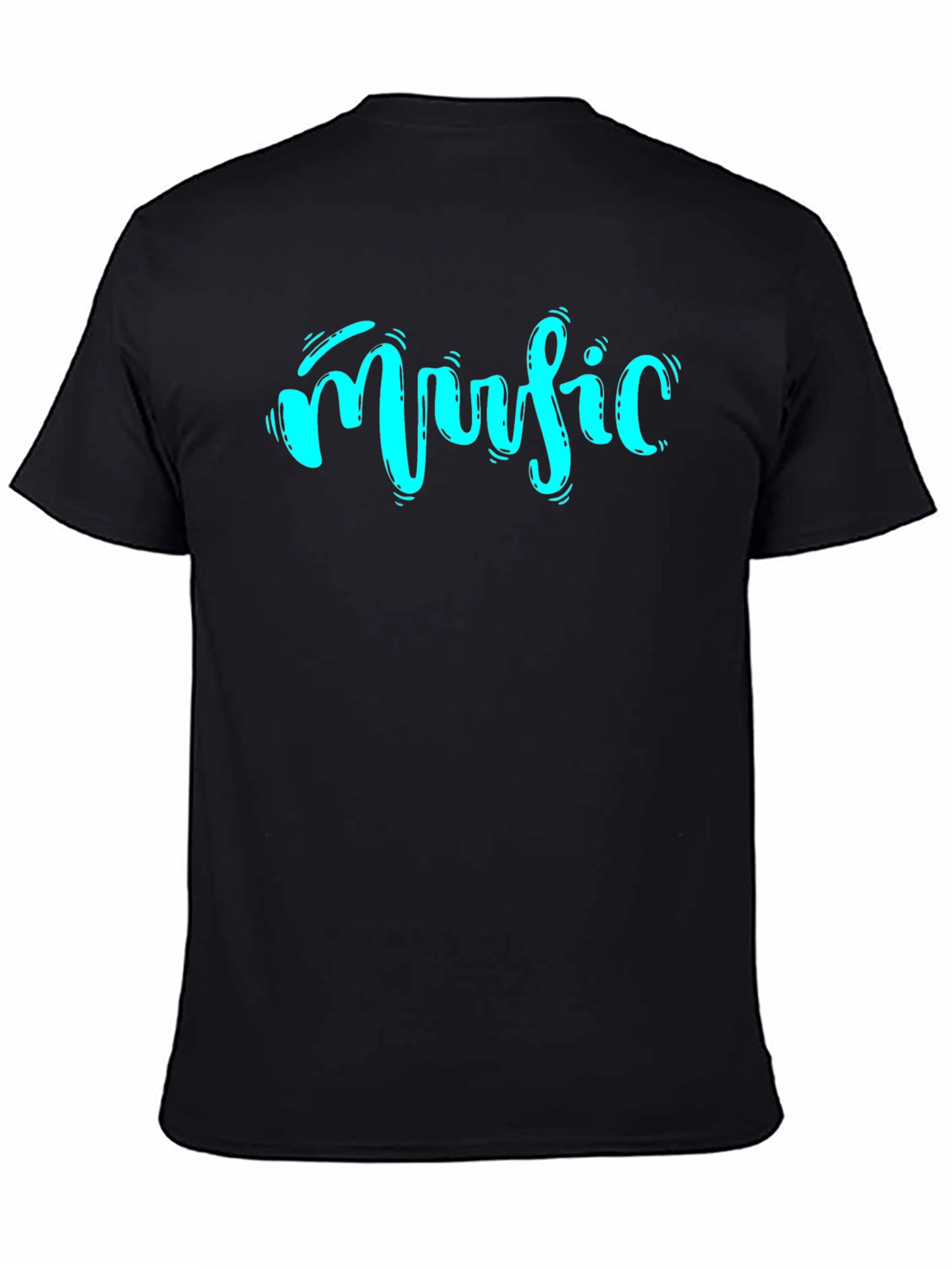 Music Graphic Print T-Shirt - Black