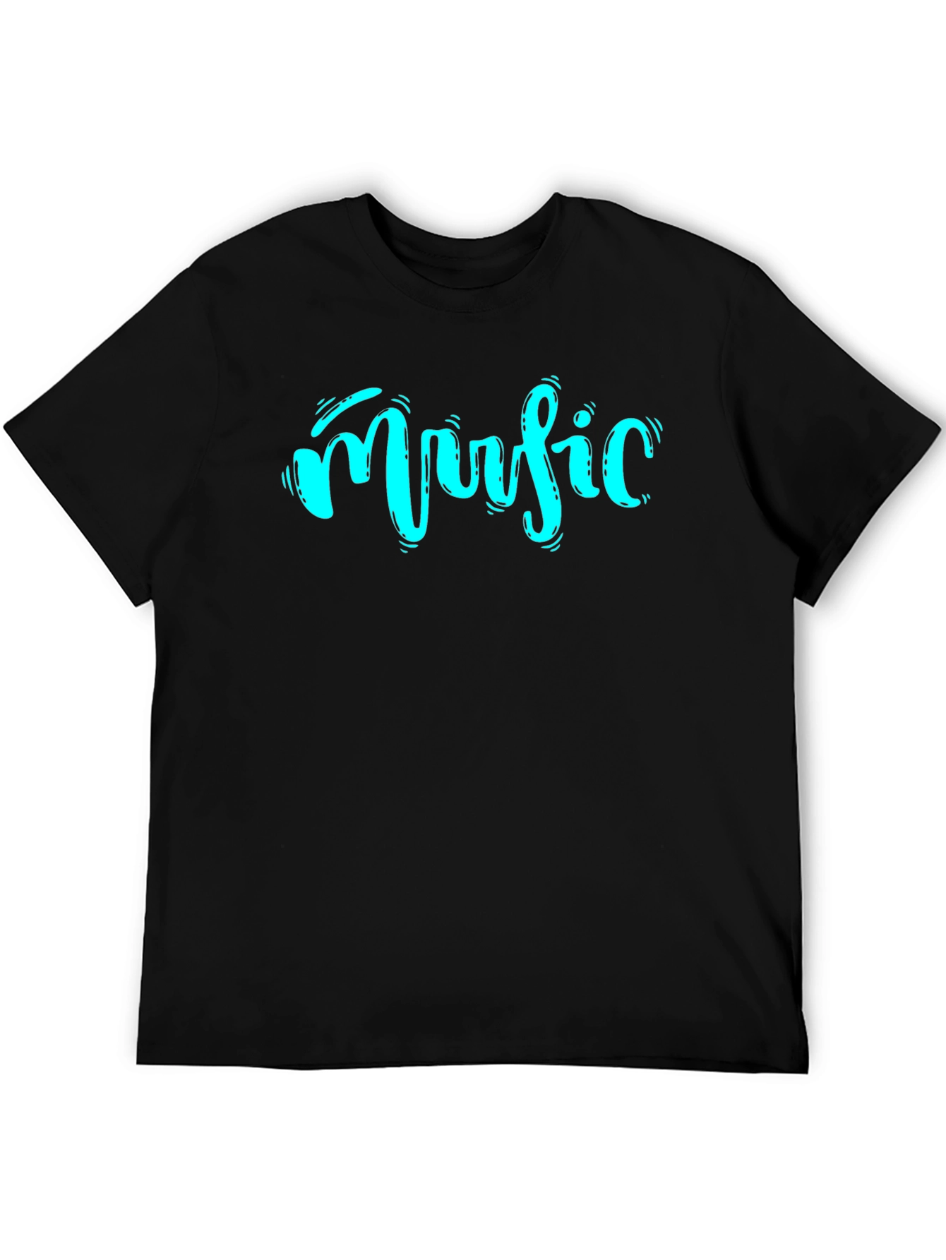 Music Graphic Print T-Shirt - Black