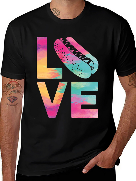 Colorful Love Hotdog T-Shirt - Fun & Casual Tee