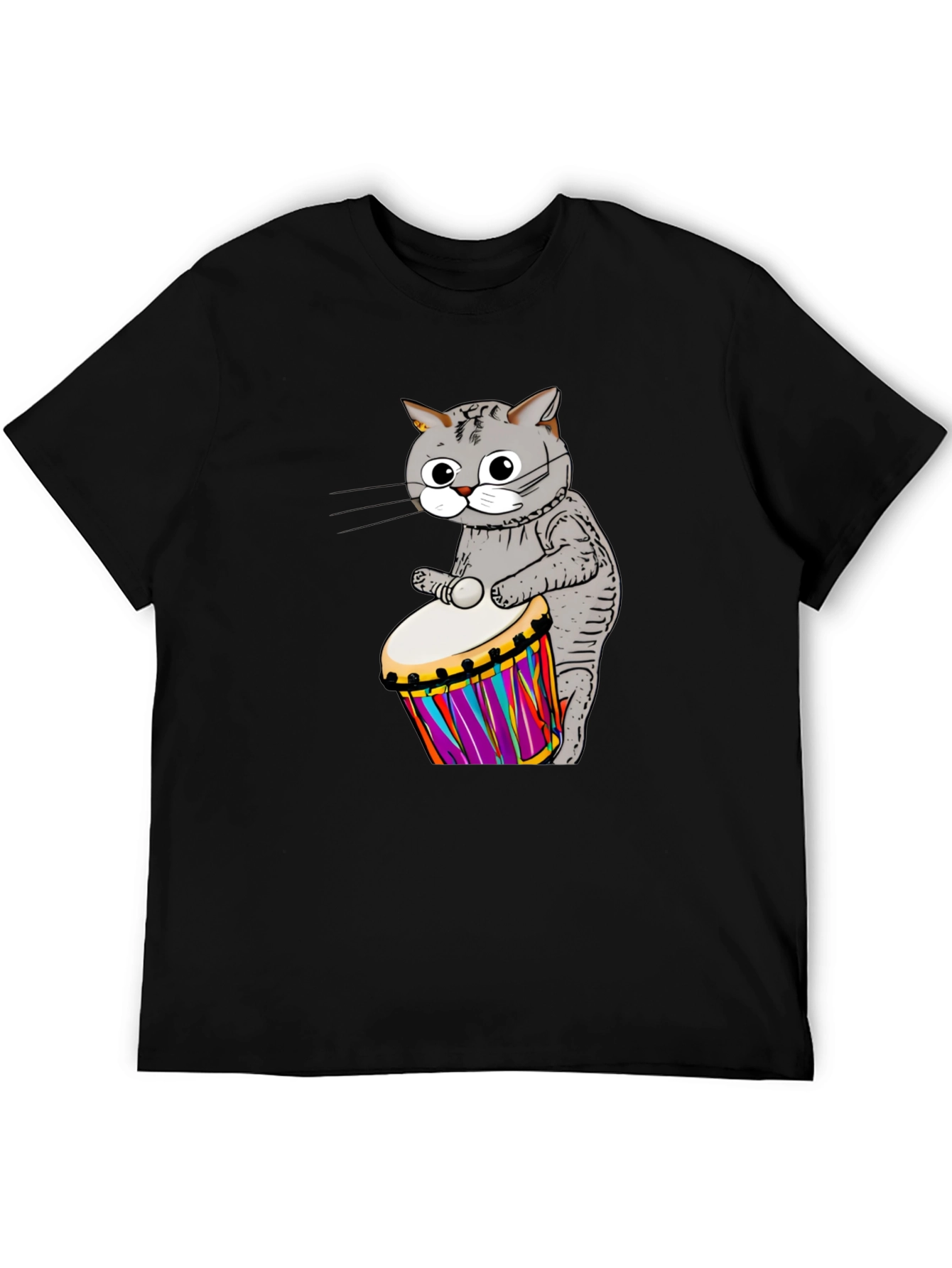 Cat Drummer Graphic T-Shirt