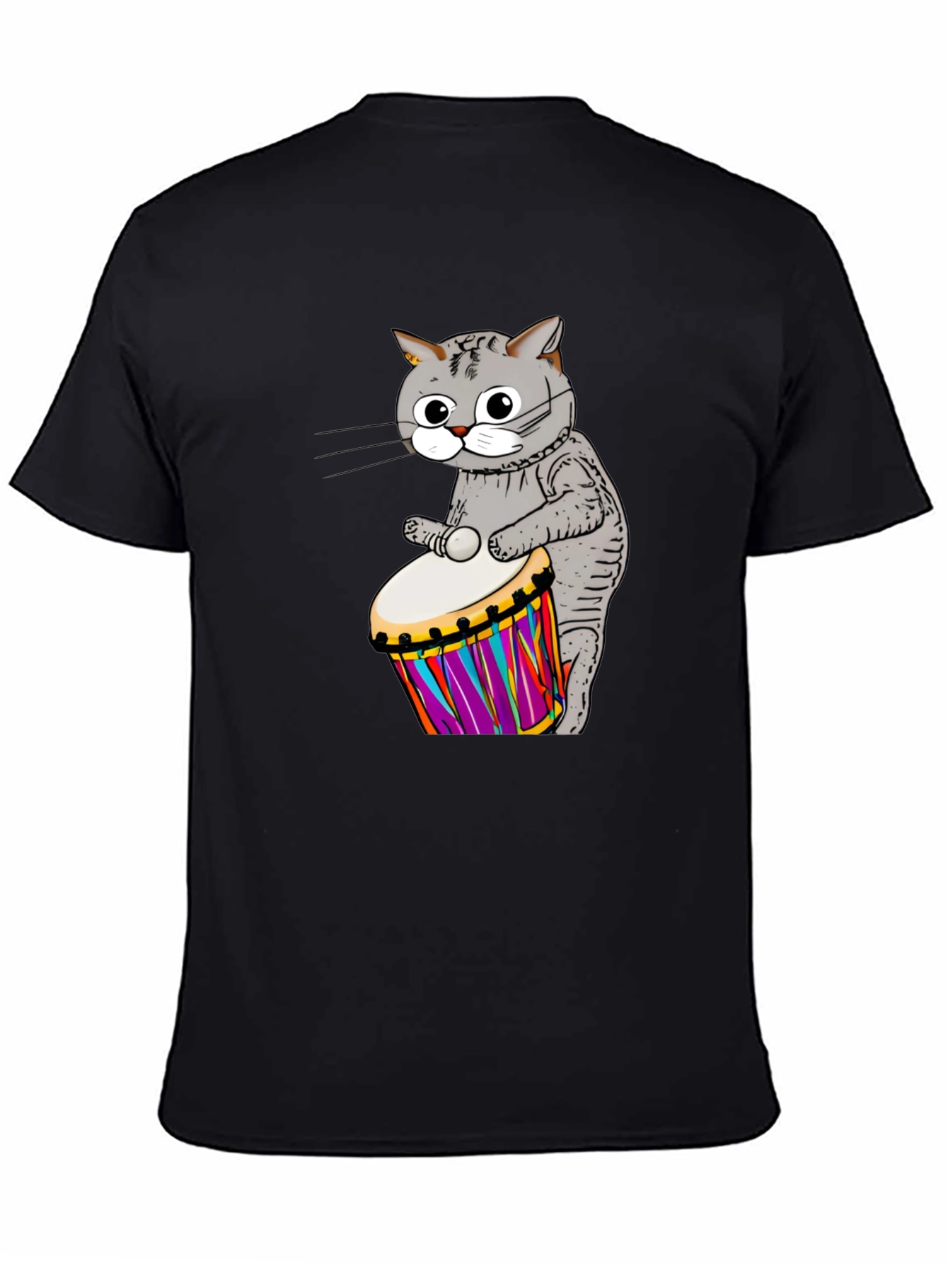Cat Drummer Graphic T-Shirt