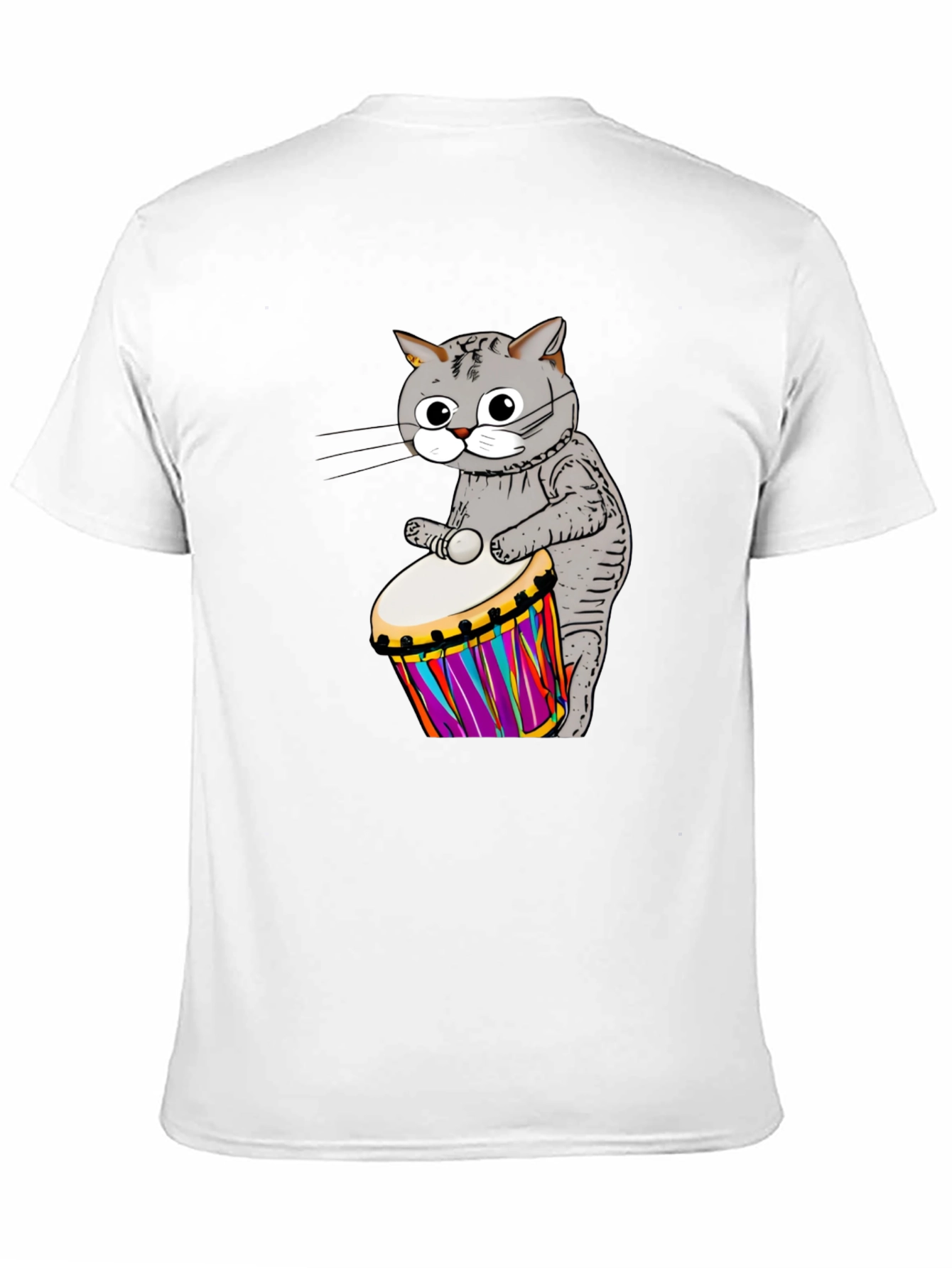 Cat Drummer Graphic T-Shirt