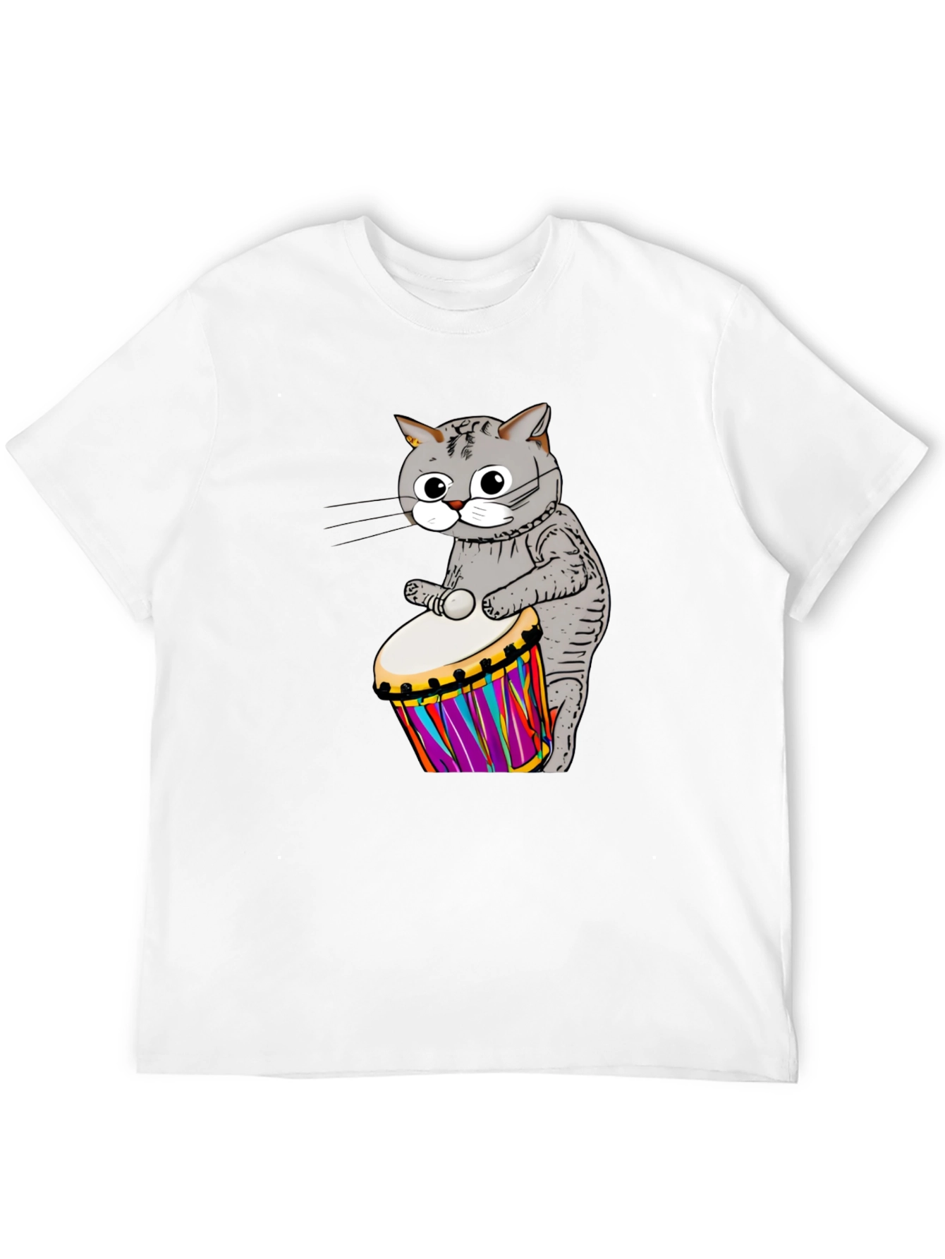 Cat Drummer Graphic T-Shirt