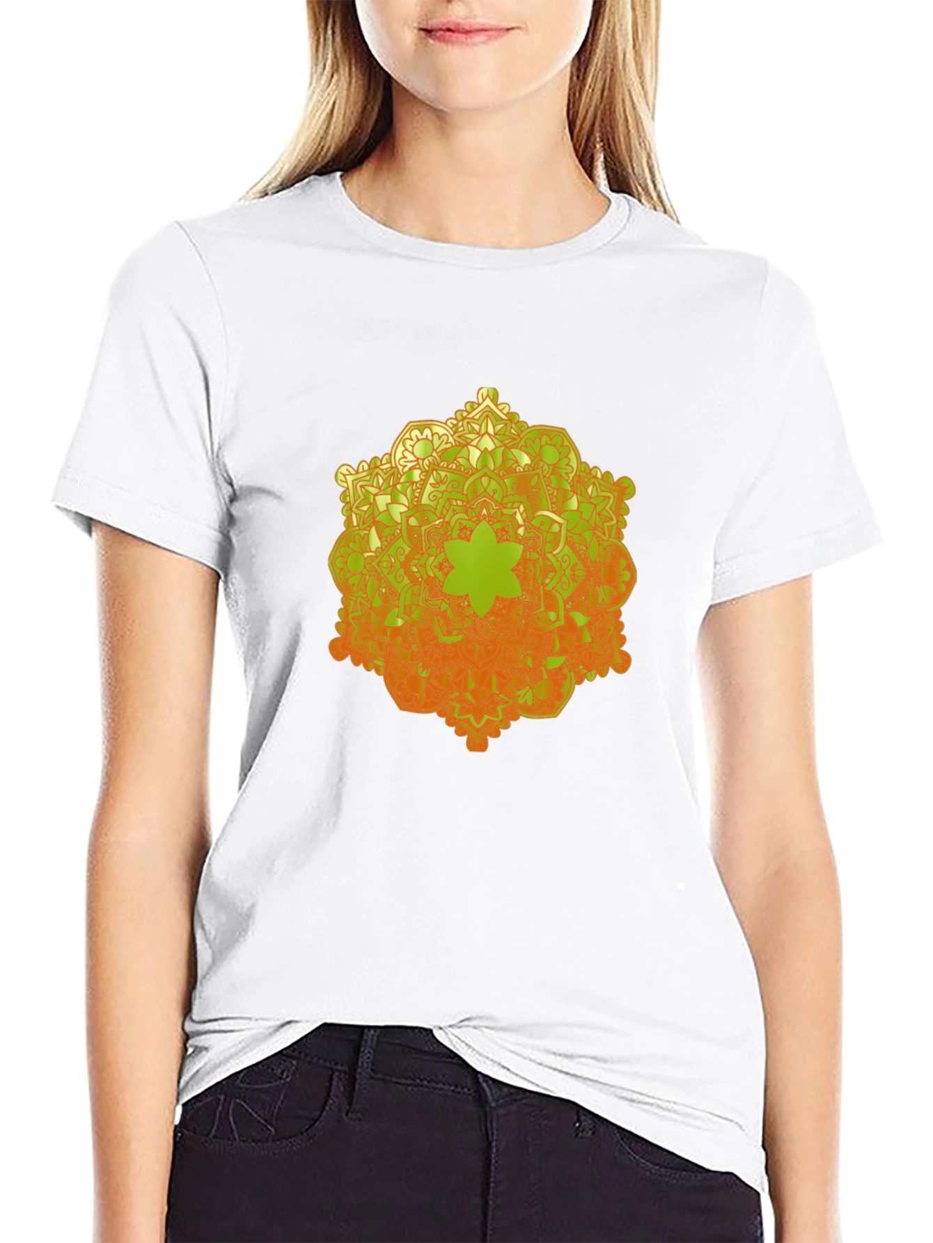 Mandala Graphic Tee - Trendy Black Cotton T-Shirt