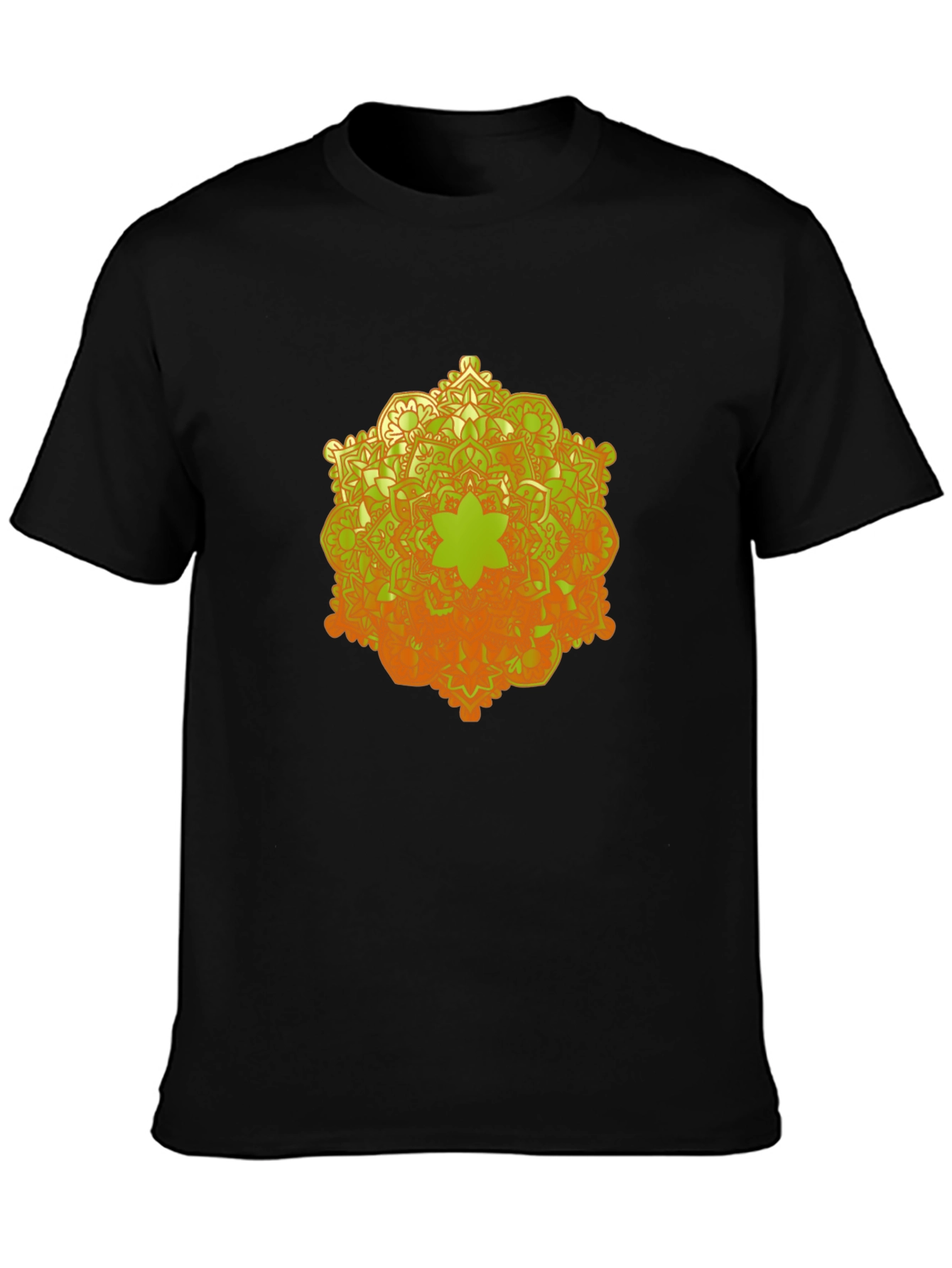Mandala Graphic Tee - Trendy Black Cotton T-Shirt