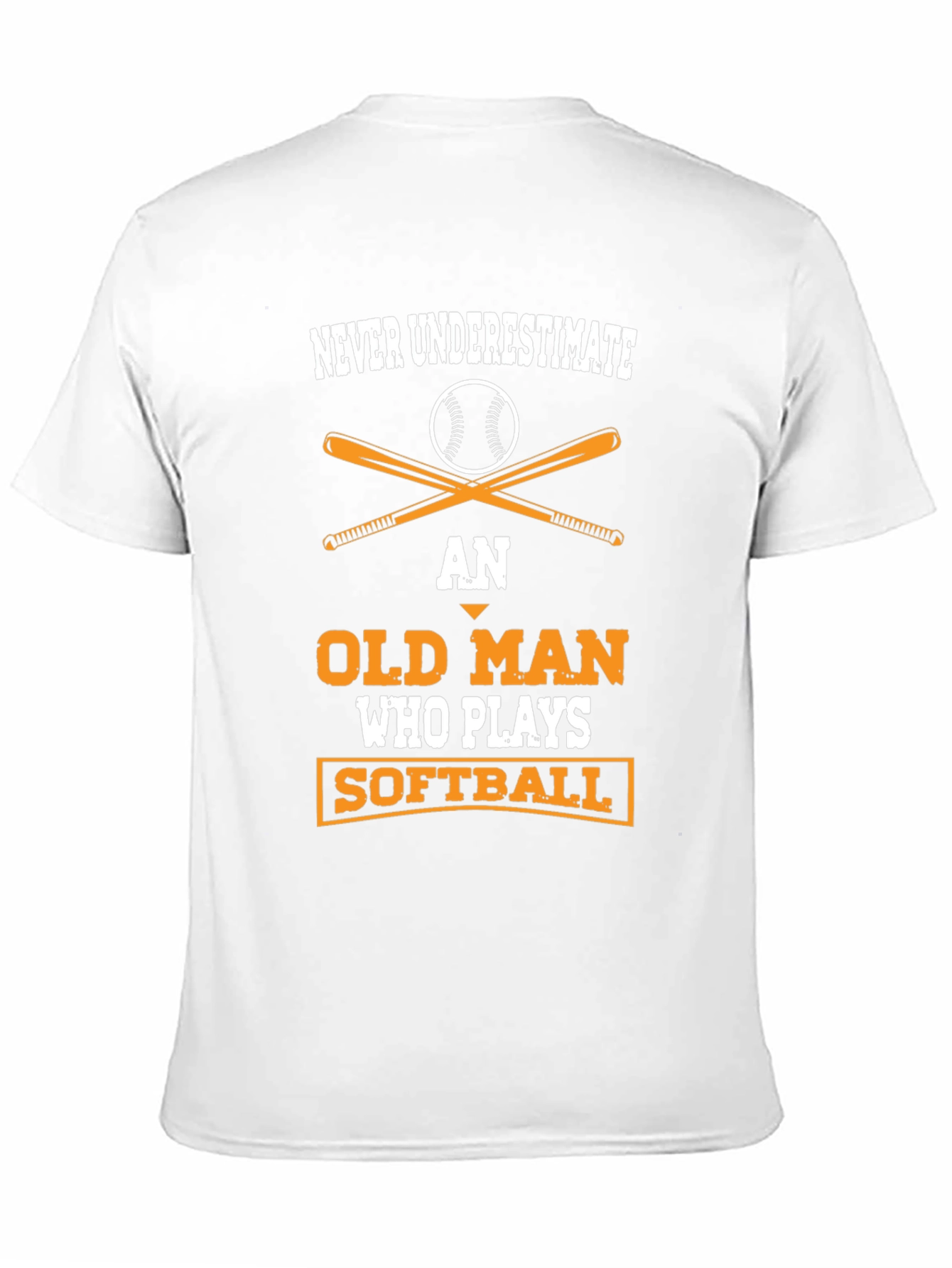 Never Underestimate Old Man Softball T-Shirt