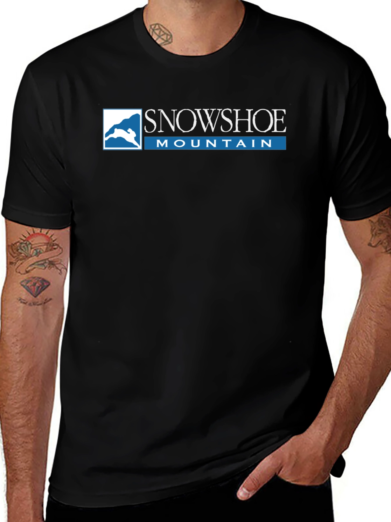 Snowshoe Mountain Black Graphic Tee