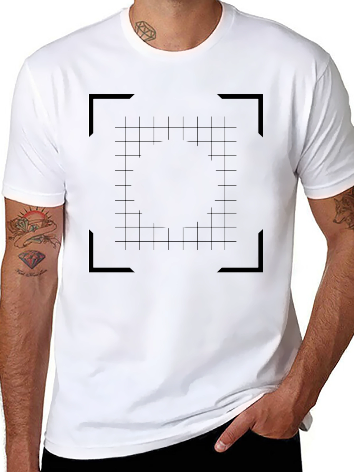 Grid Focus T-Shirt: Modern Geometric Design