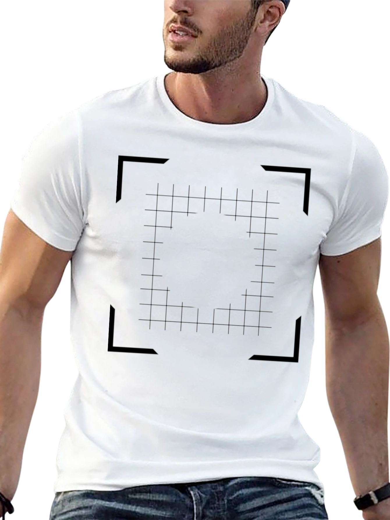 Grid Focus T-Shirt: Modern Geometric Design