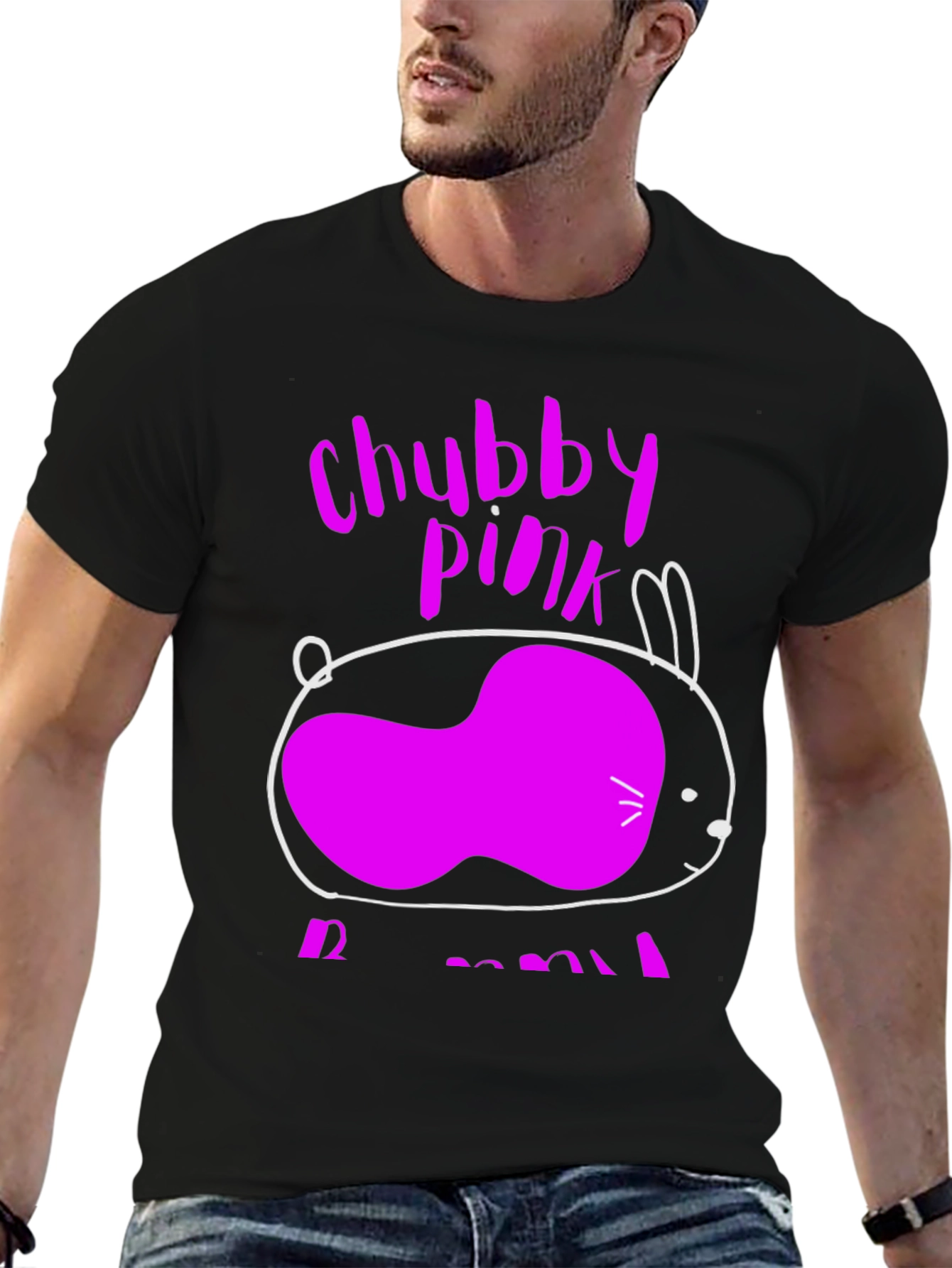 Chubby Pink Bunny Graphic T-Shirt