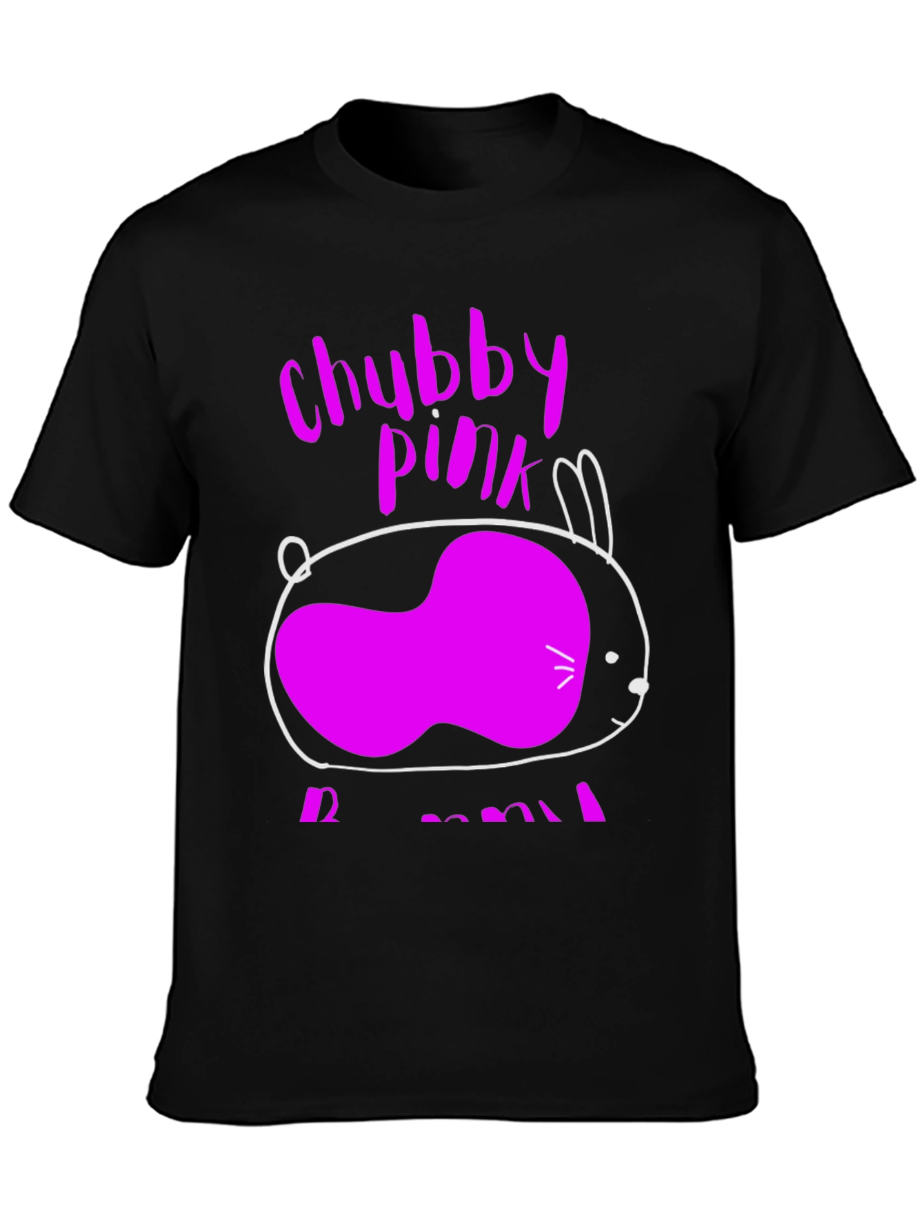 Chubby Pink Bunny Graphic T-Shirt