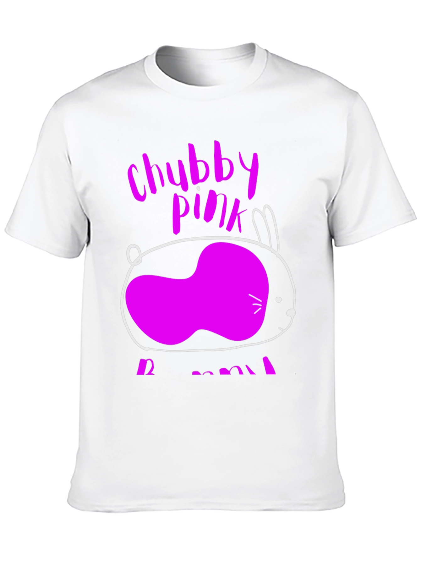 Chubby Pink Bunny Graphic T-Shirt