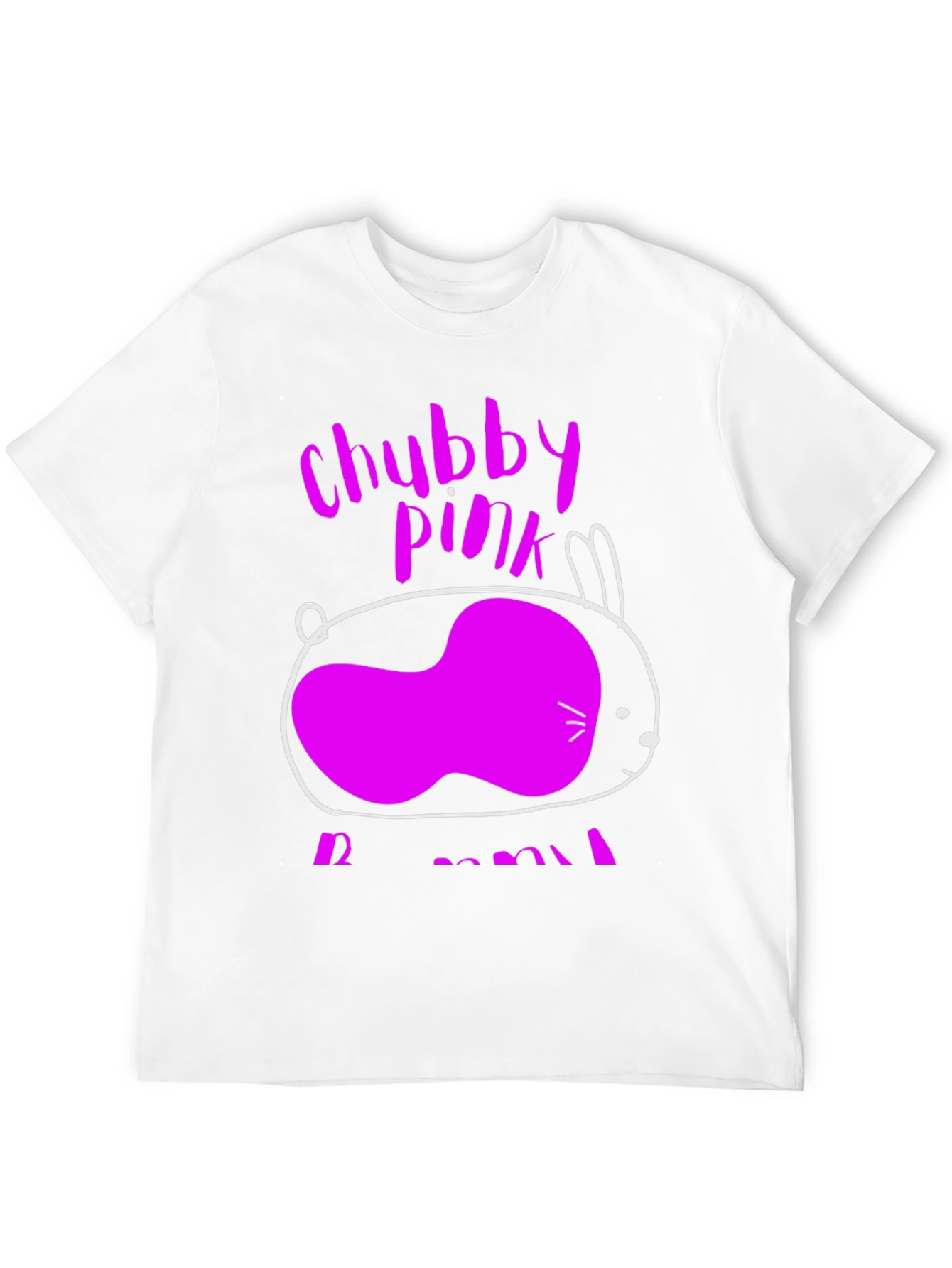 Chubby Pink Bunny Graphic T-Shirt