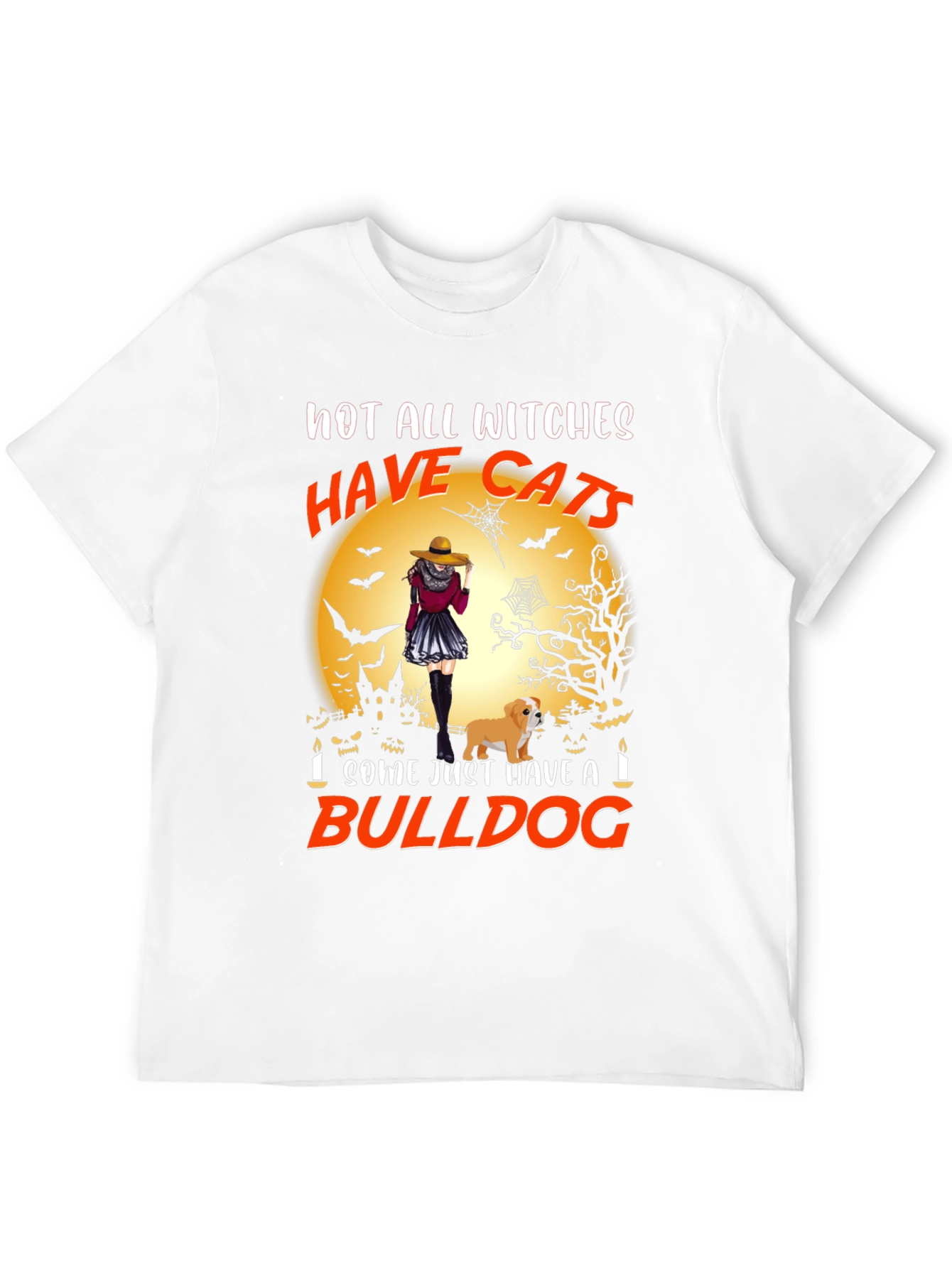 Witch & Bulldog Halloween Graphic Tee
