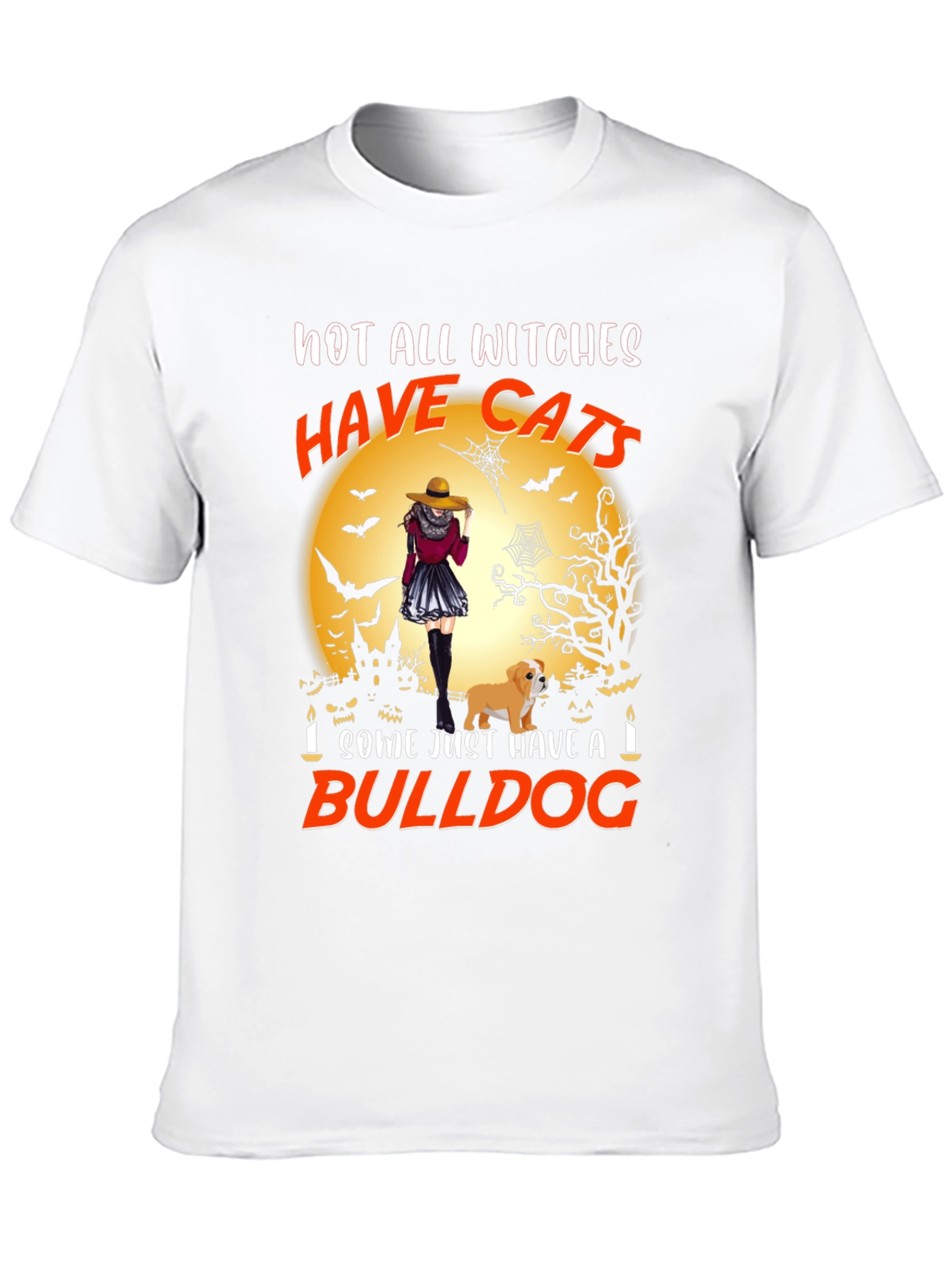 Witch & Bulldog Halloween Graphic Tee
