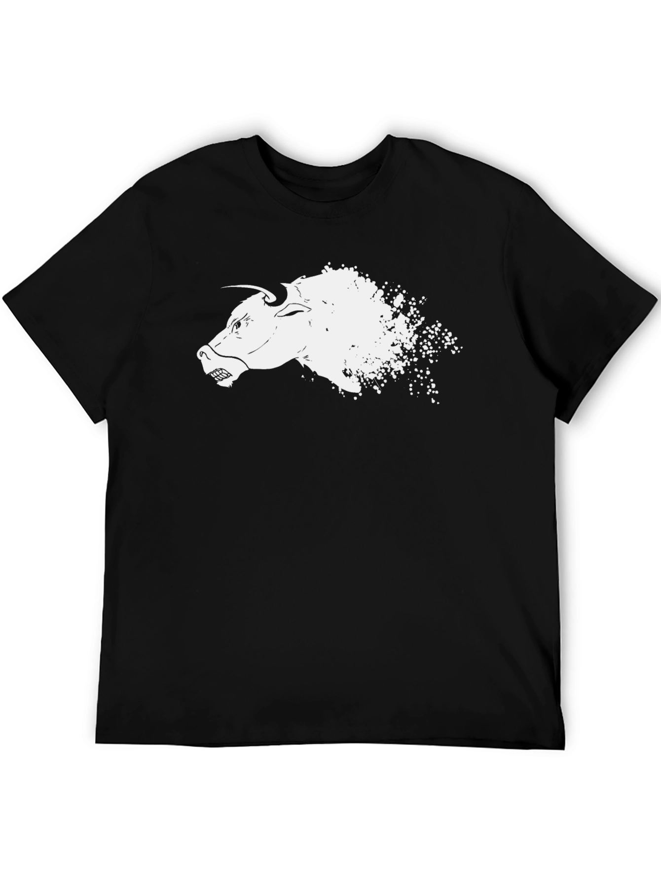 Black T-Shirt with Bull Graphic
