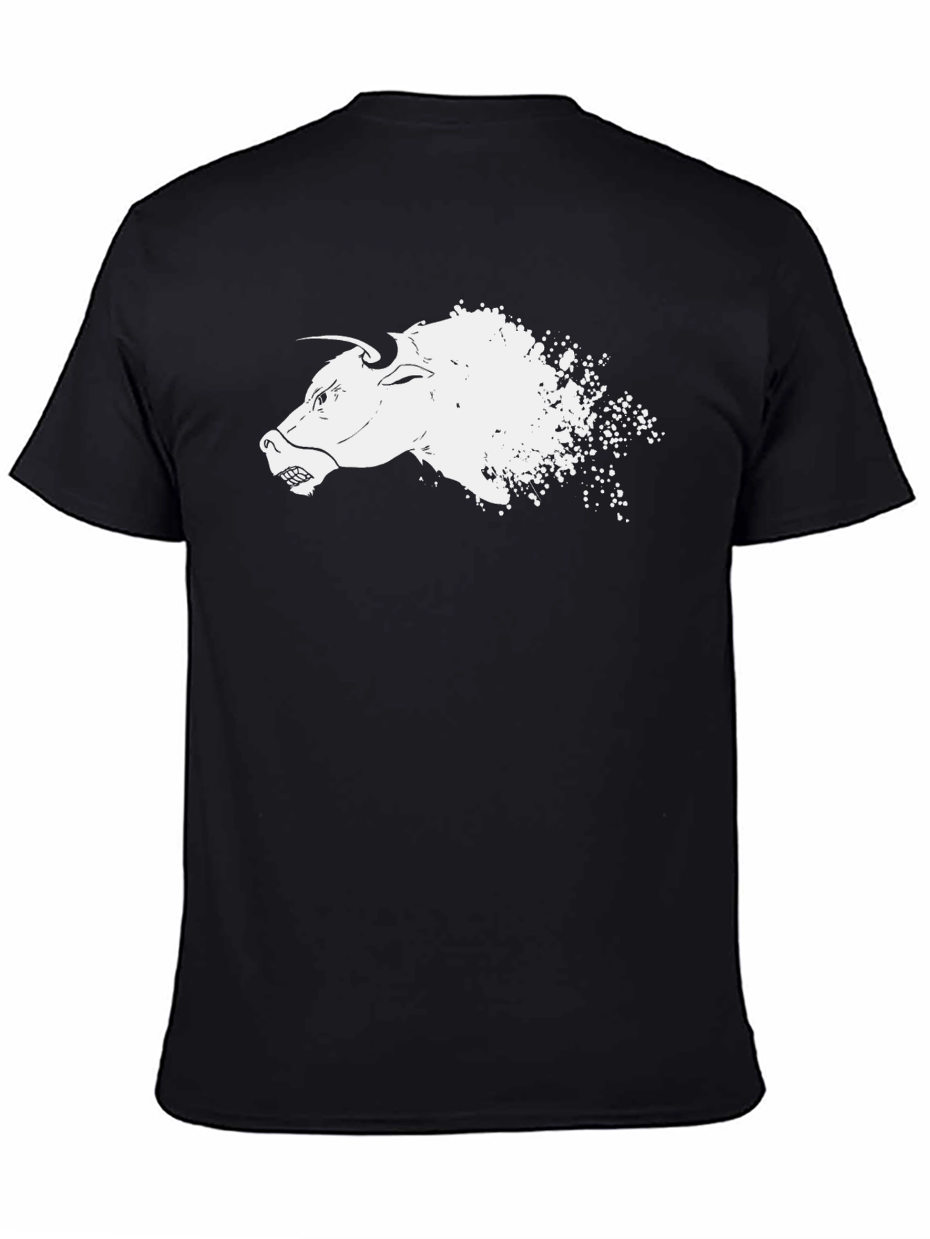 Black T-Shirt with Bull Graphic