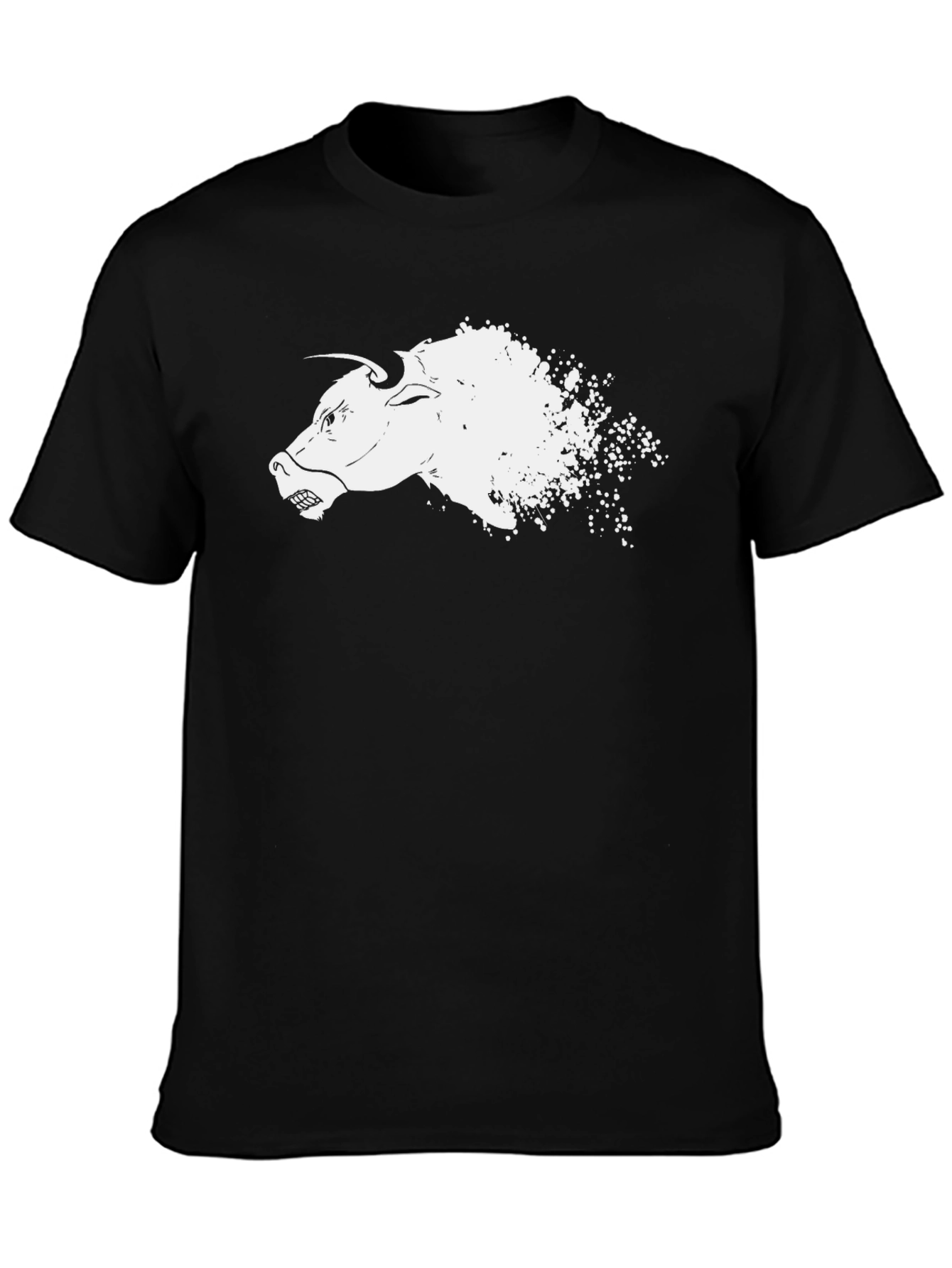 Black T-Shirt with Bull Graphic