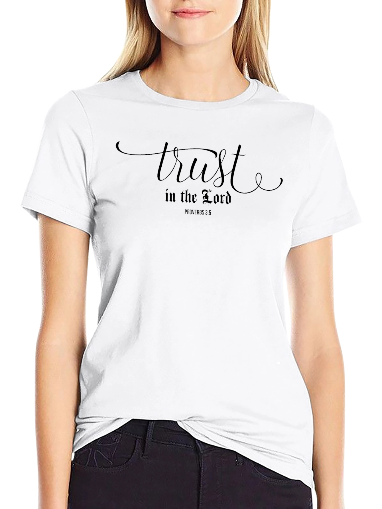 Trust in the Lord Black T-Shirt Proverbs 3:5