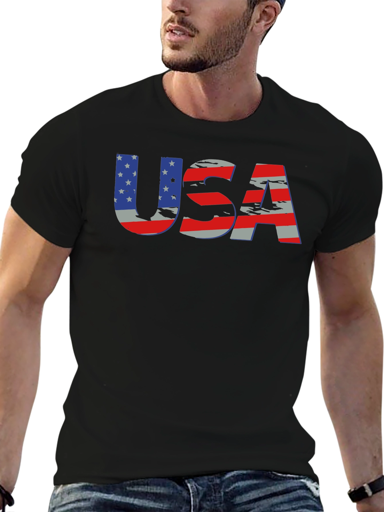Patriotic USA Flag Graphic T-Shirt