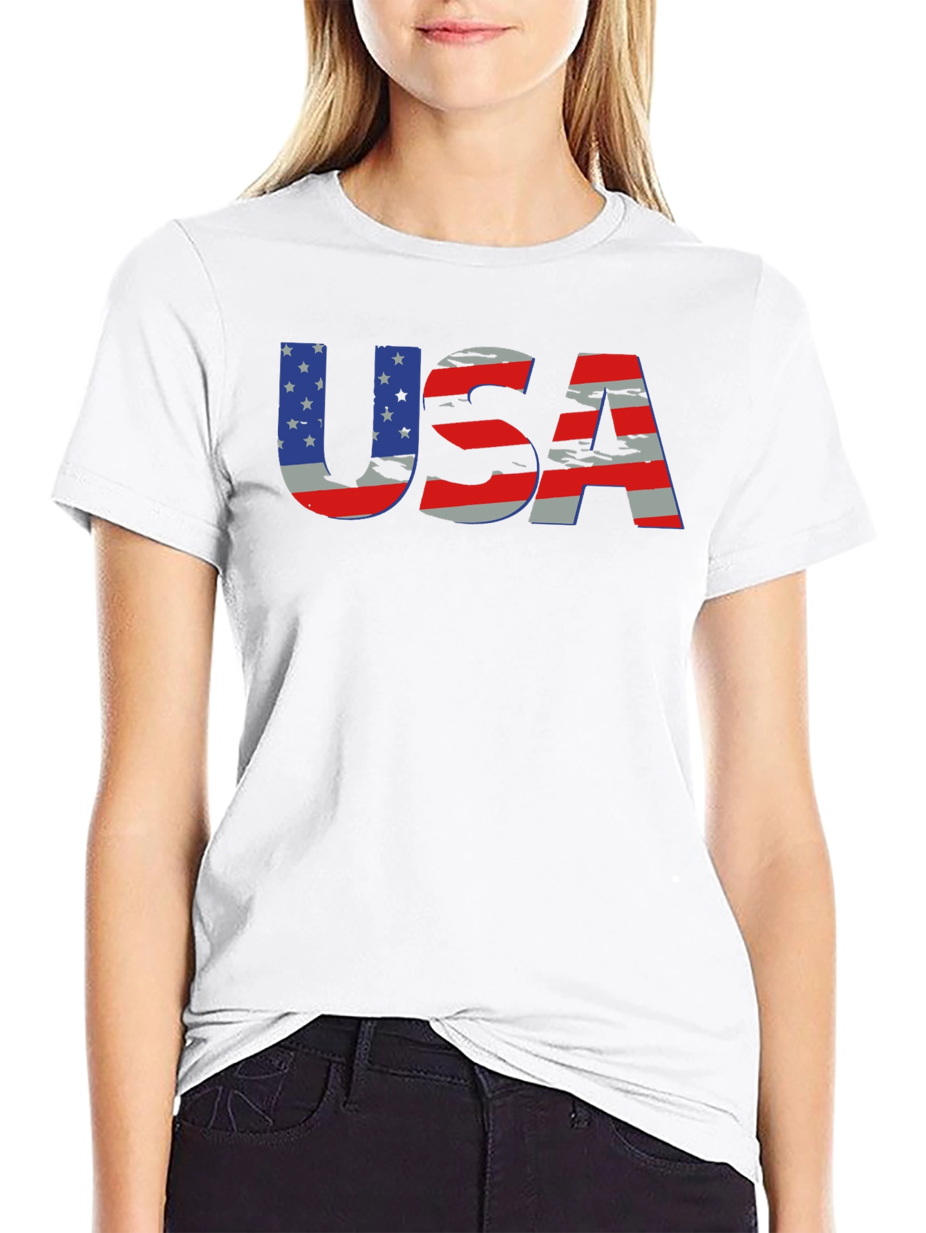 Patriotic USA Flag Graphic T-Shirt