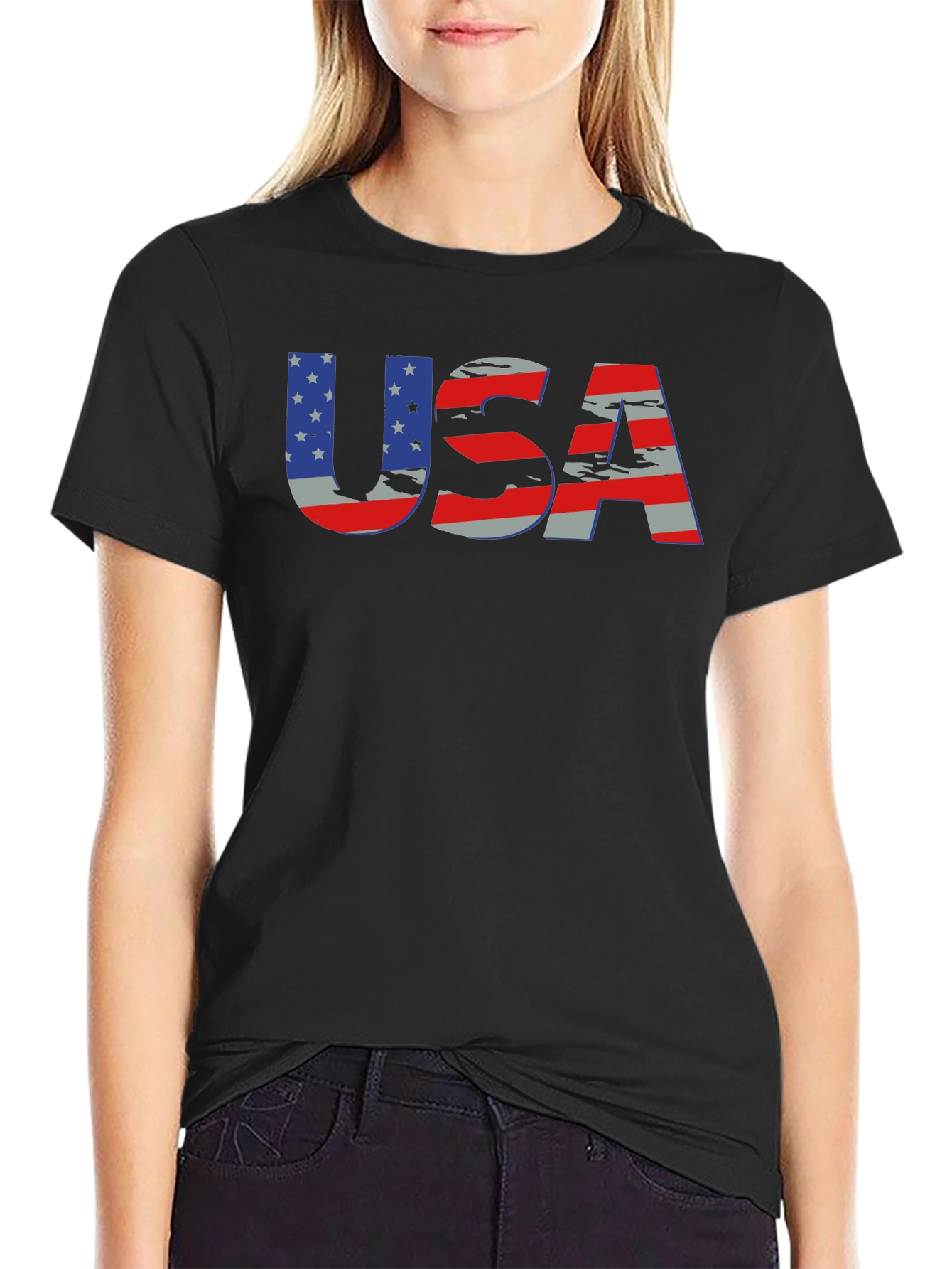 Patriotic USA Flag Graphic T-Shirt