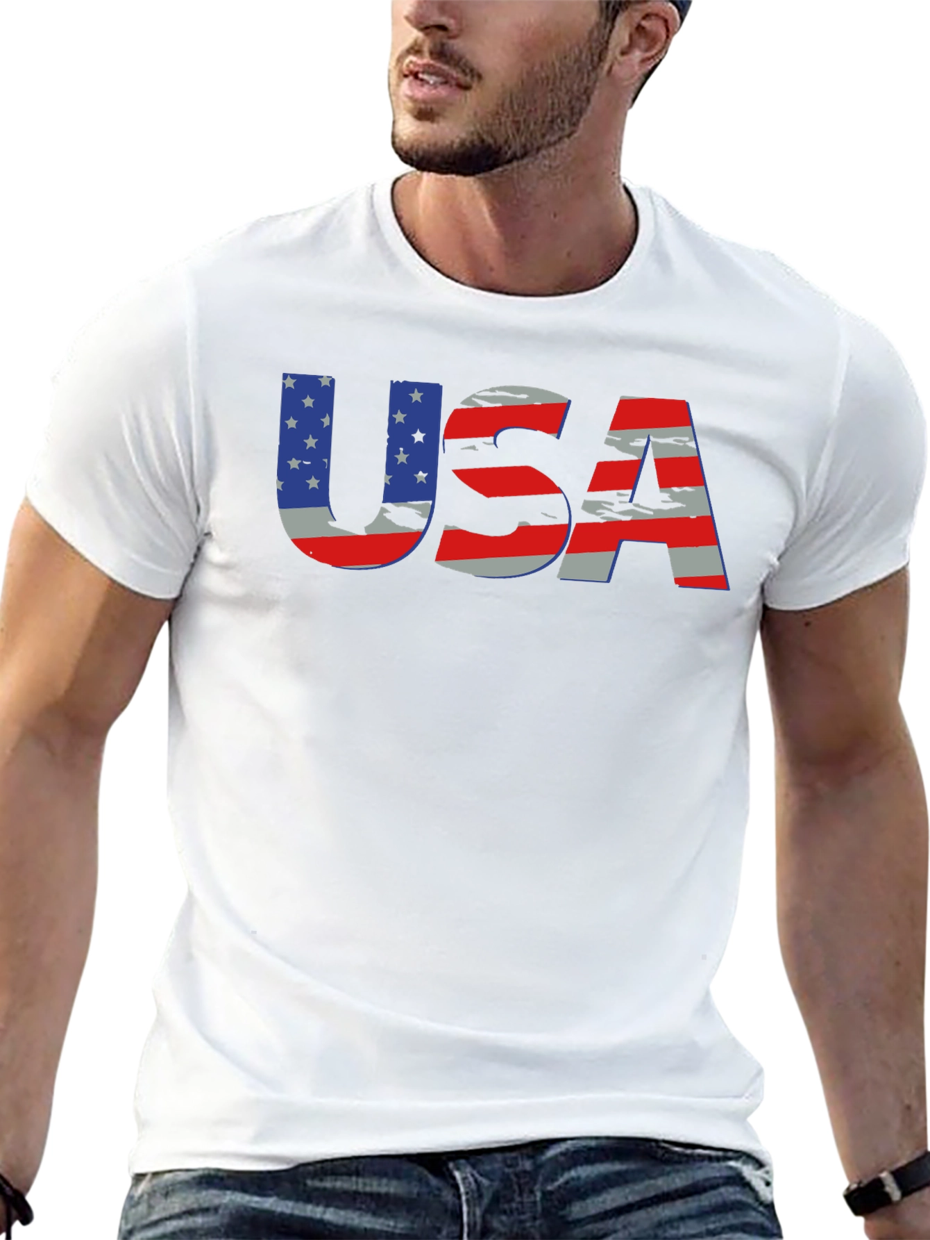 Patriotic USA Flag Graphic T-Shirt