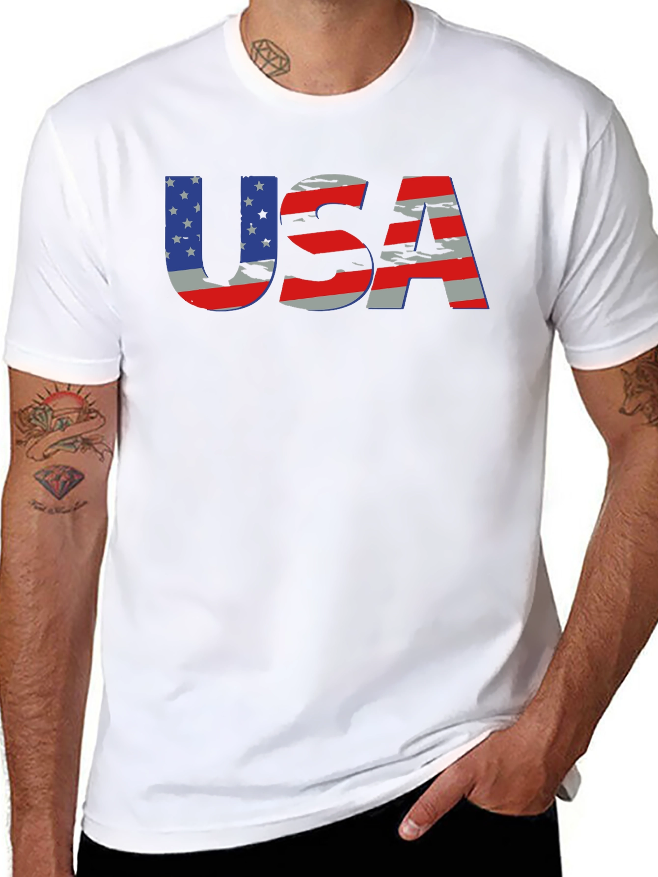 Patriotic USA Flag Graphic T-Shirt