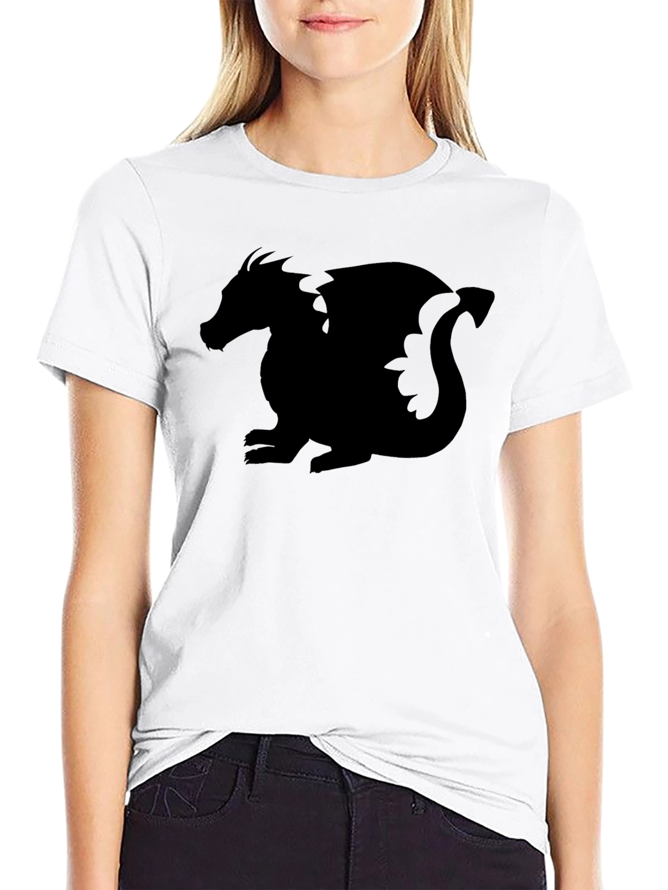 Dragon Silhouette Graphic Tee - Black T-Shirt