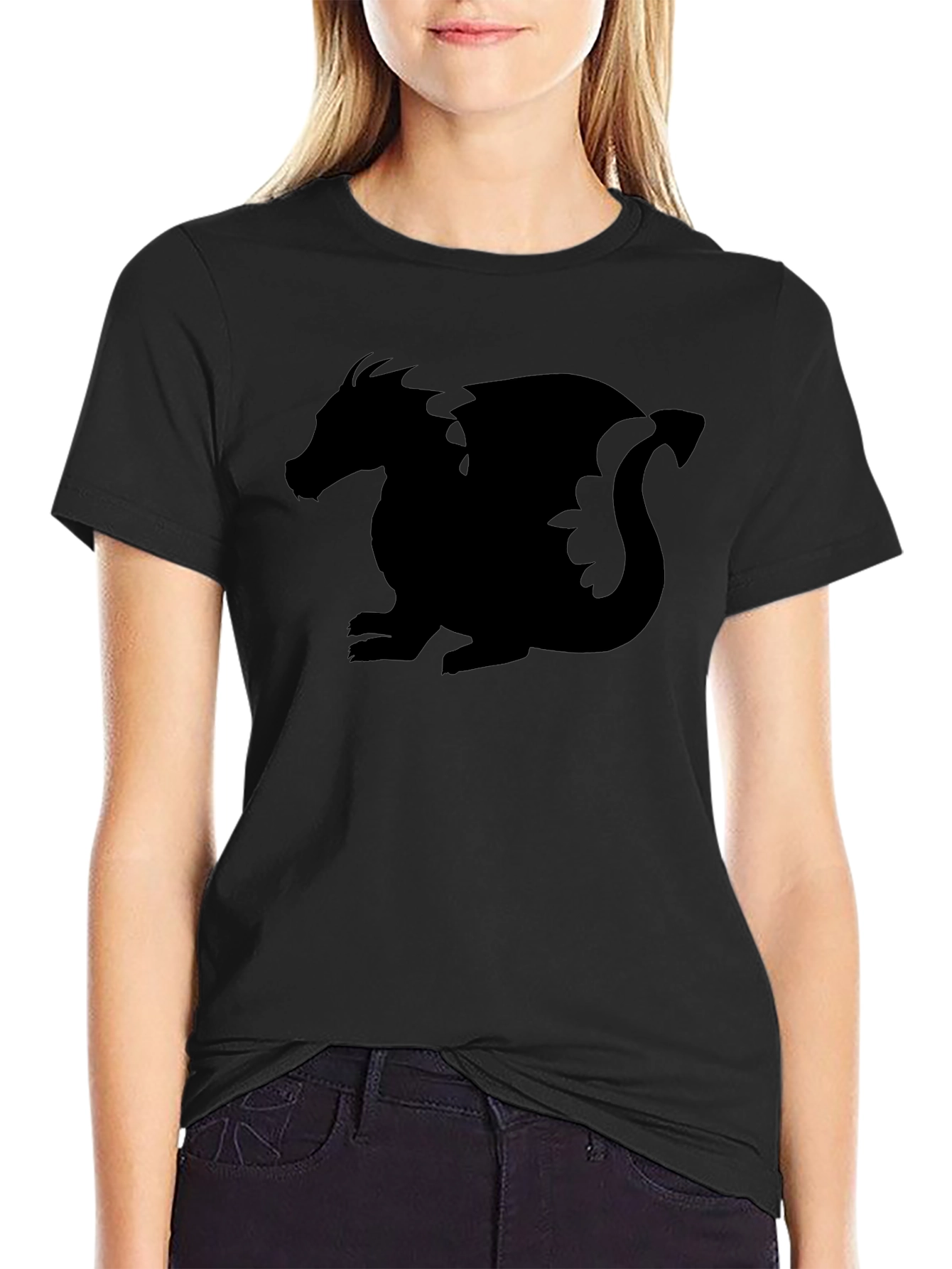 Dragon Silhouette Graphic Tee - Black T-Shirt