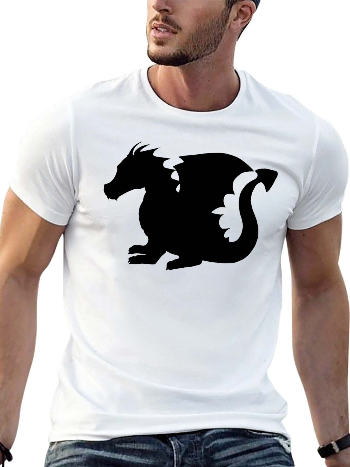 Dragon Silhouette Graphic Tee - Black T-Shirt