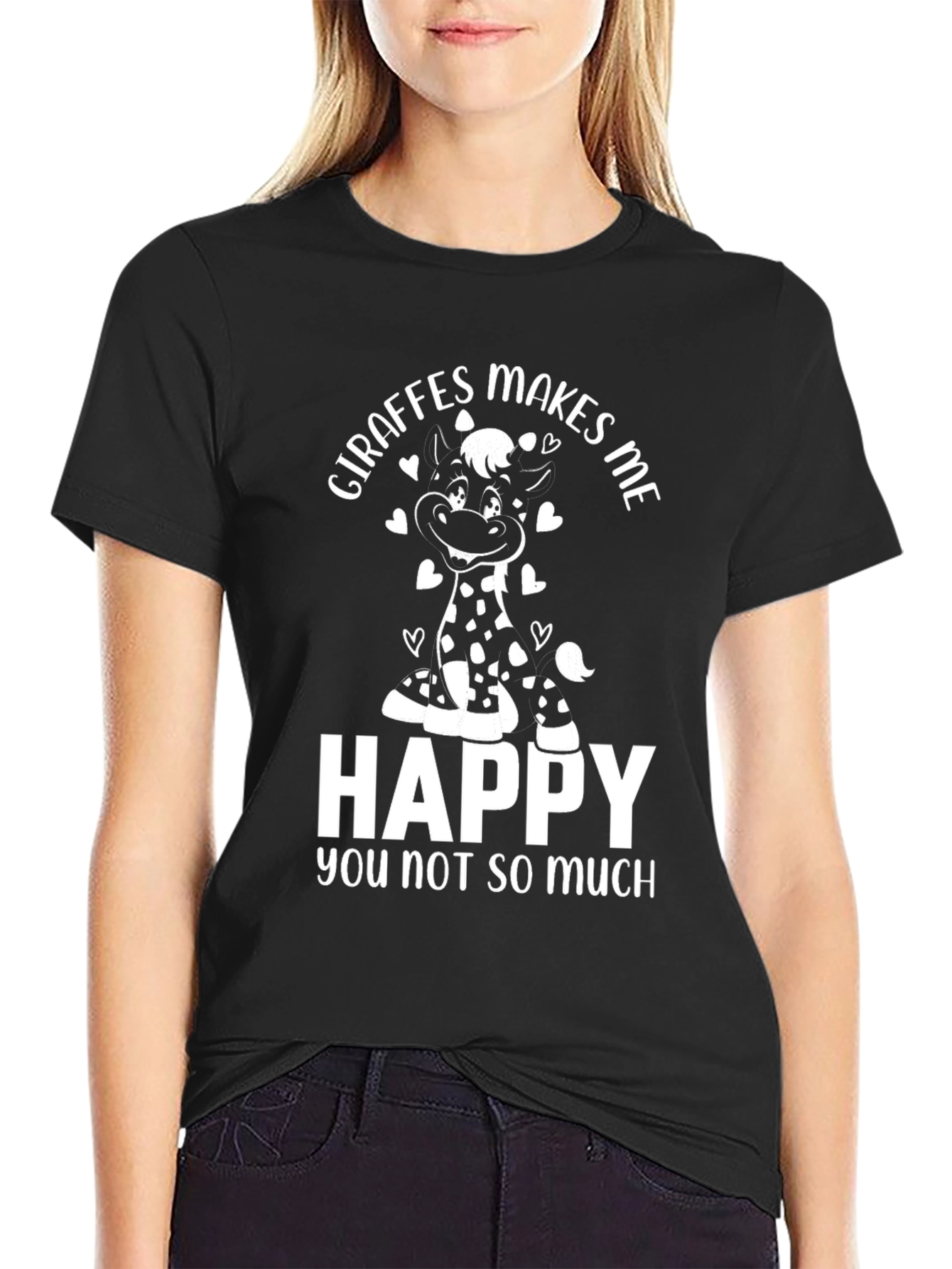 Giraffes Make Me Happy Graphic T-Shirt