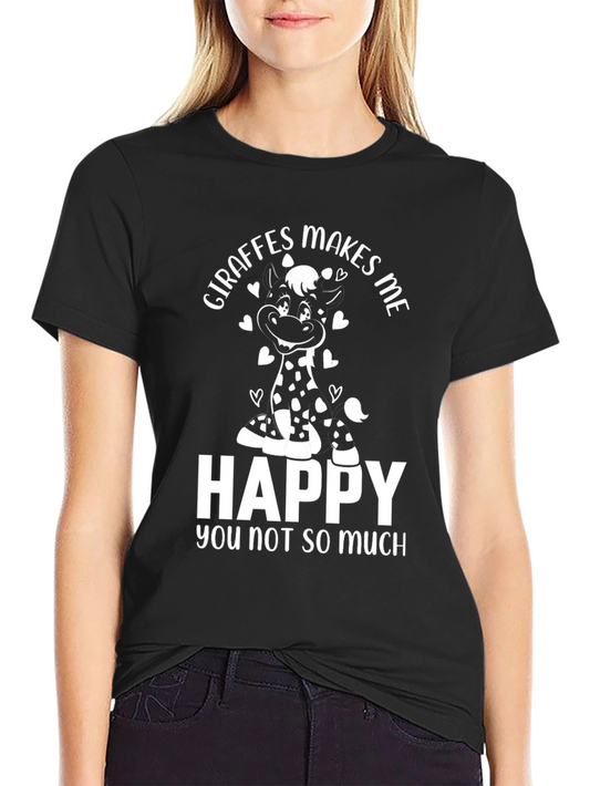 Giraffes Make Me Happy Graphic T-Shirt