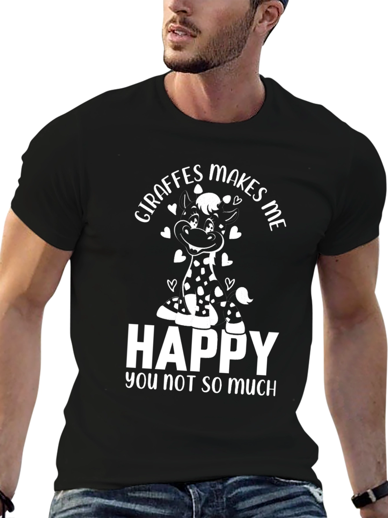 Giraffes Make Me Happy Graphic T-Shirt