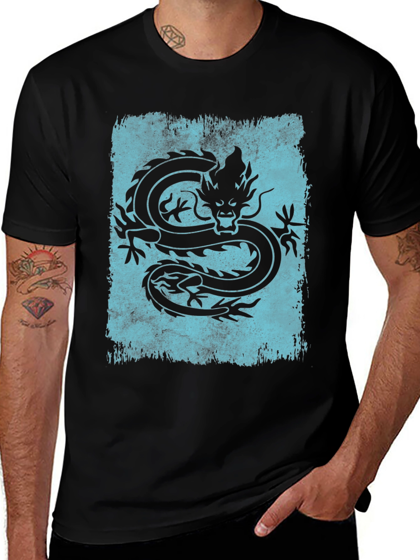 Dragon Graphic Tee - Mens Black T-Shirt