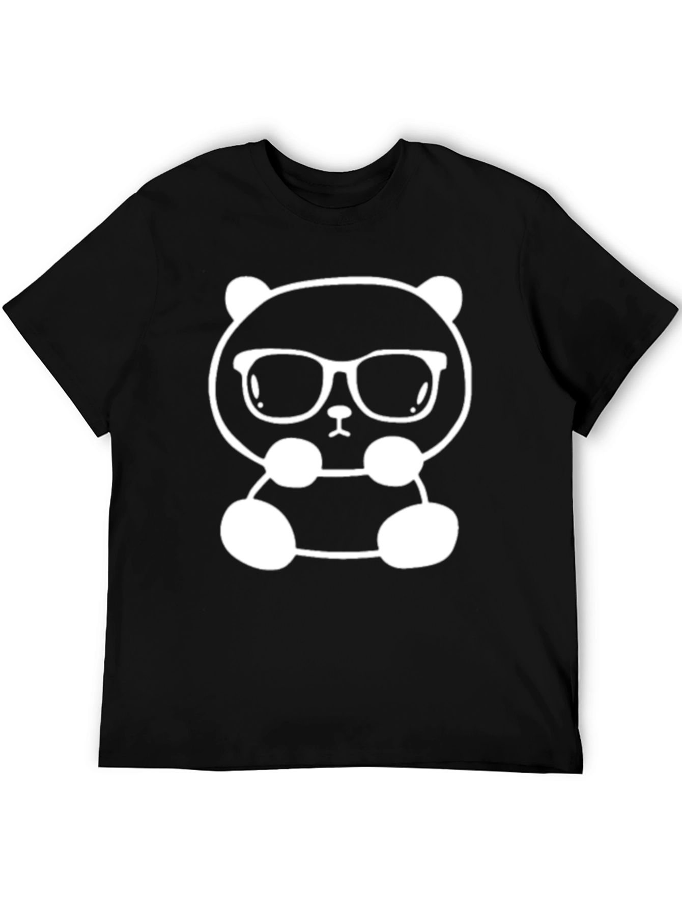 Cool Panda Graphic Tee - Black Cotton T-Shirt