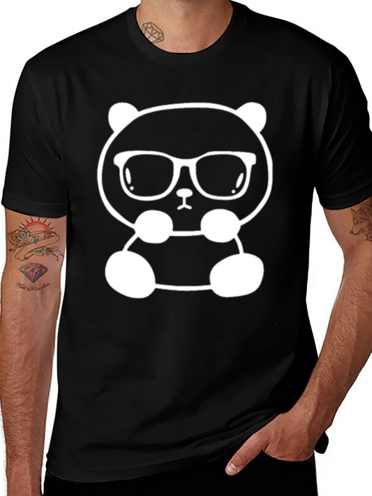 Cool Panda Graphic Tee - Black Cotton T-Shirt