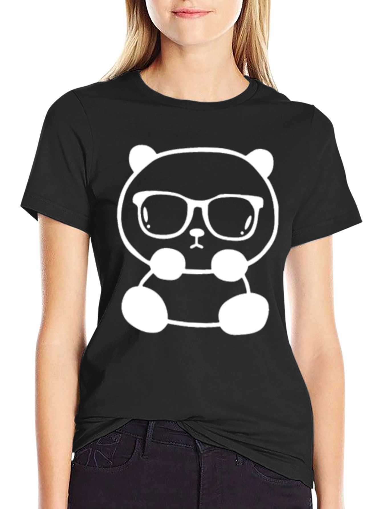 Cool Panda Graphic Tee - Black Cotton T-Shirt