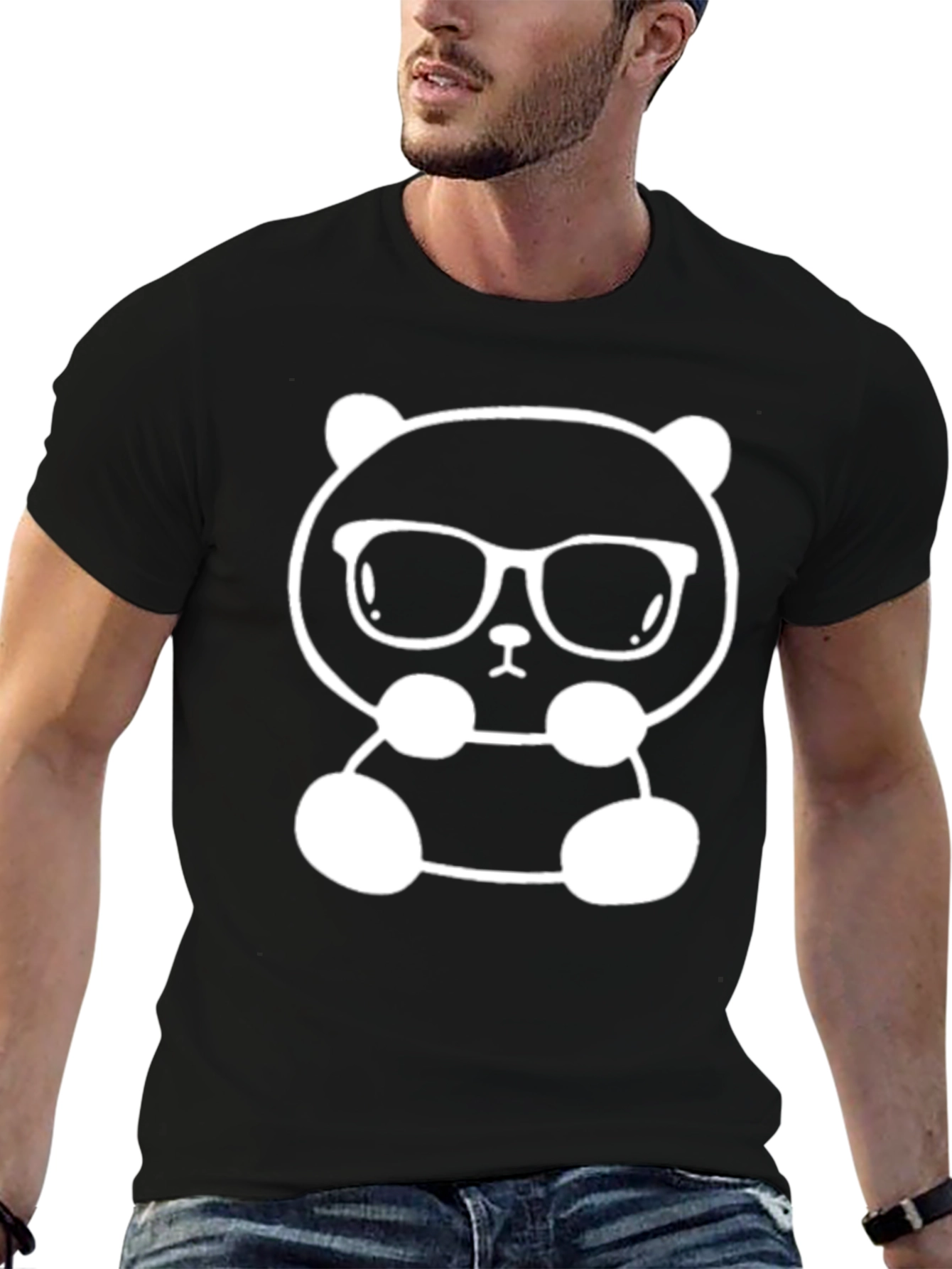 Cool Panda Graphic Tee - Black Cotton T-Shirt