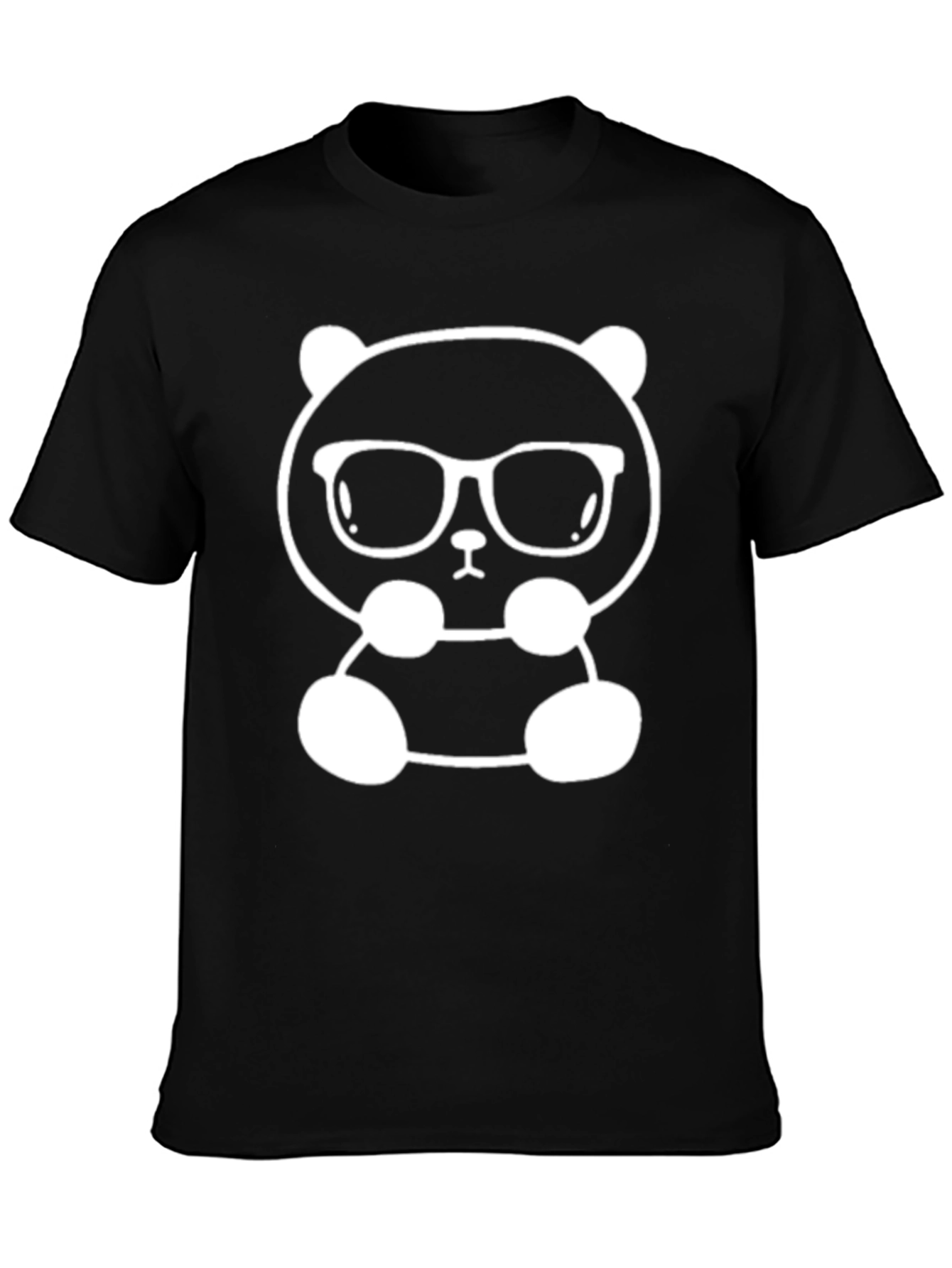 Cool Panda Graphic Tee - Black Cotton T-Shirt
