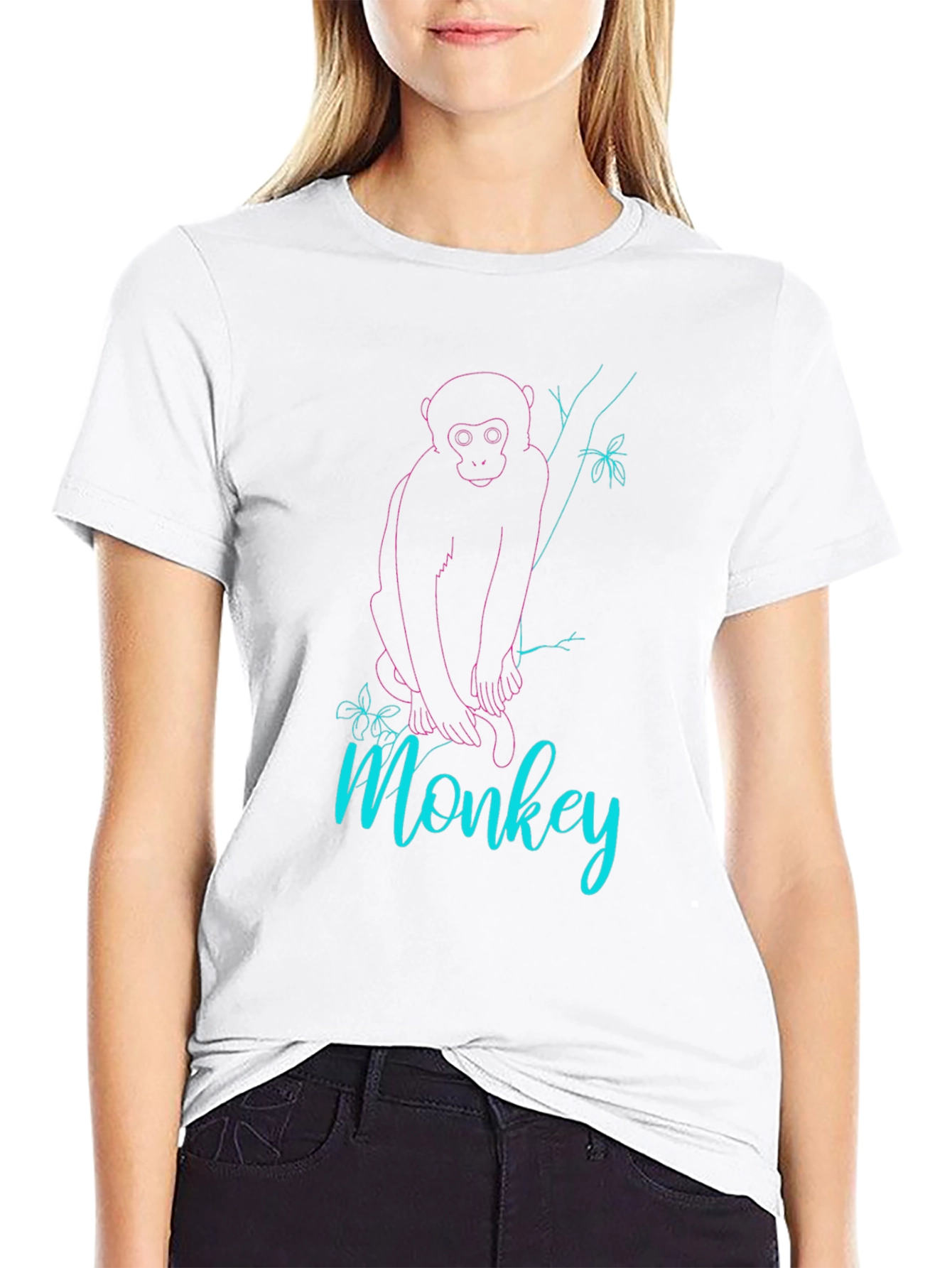 Monkey Graphic Tee - Black Cotton Blend