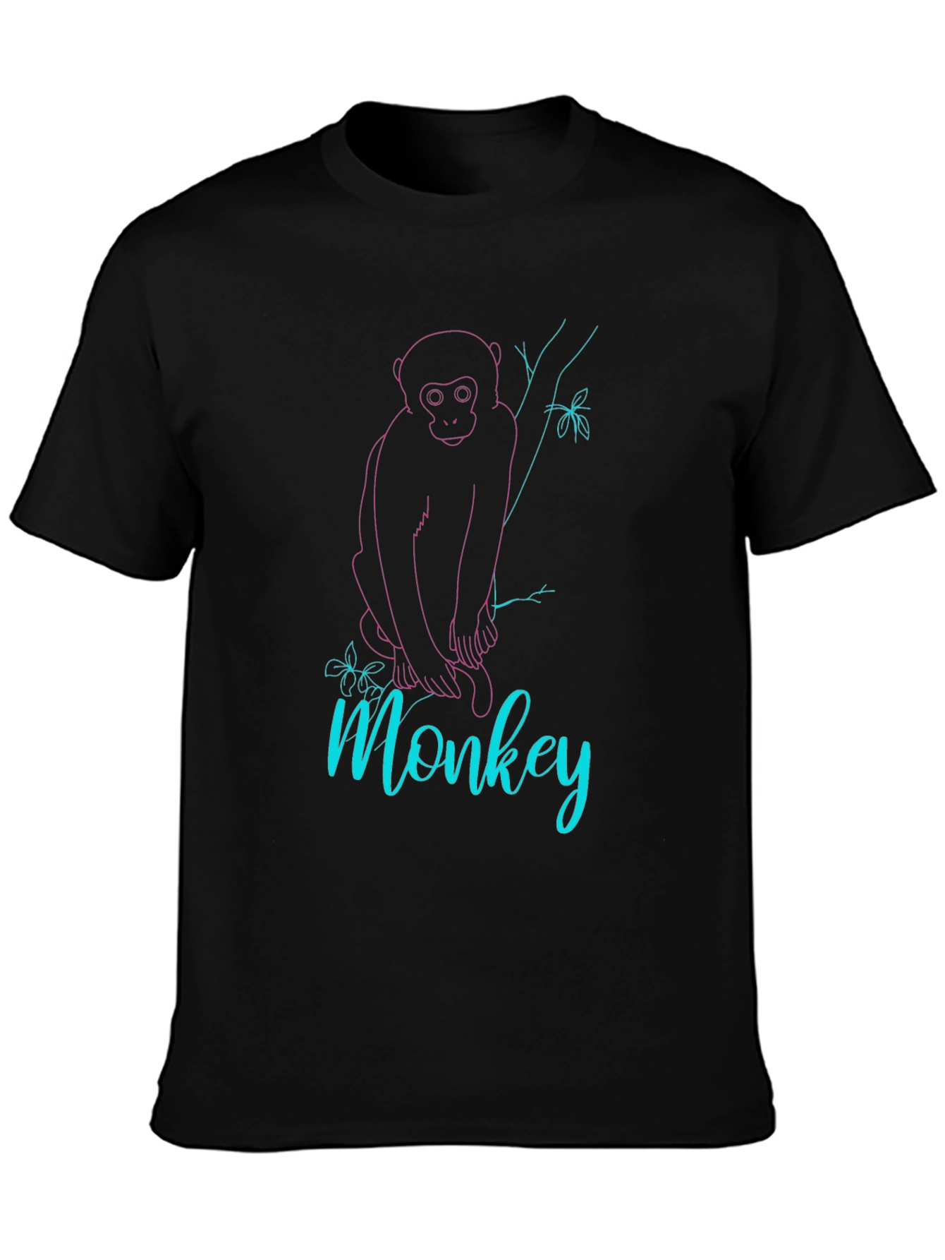 Monkey Graphic Tee - Black Cotton Blend