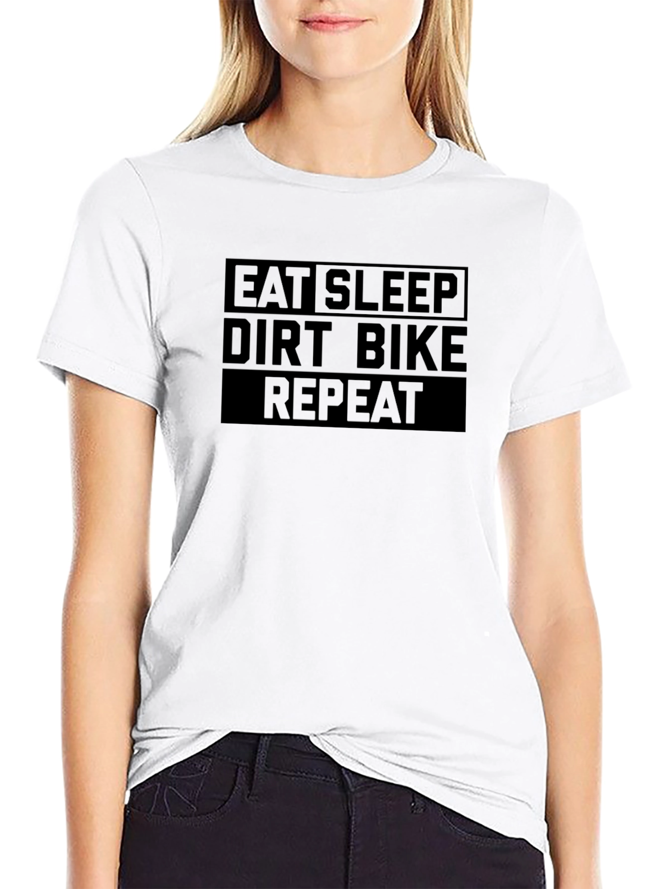 Eat Sleep Dirt Bike Repeat Black T-Shirt